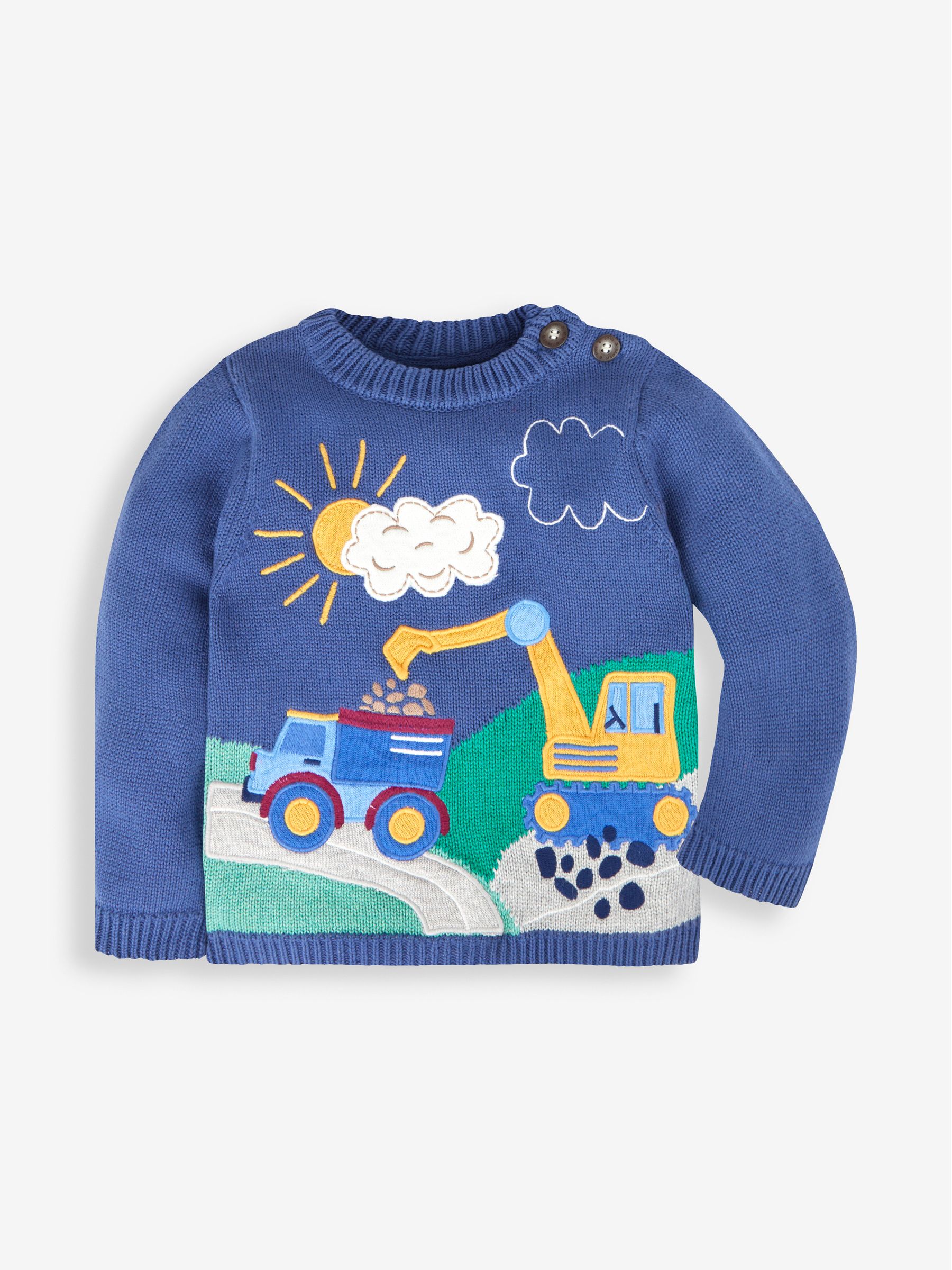 Denim Blue Digger Appliqué Scene Jumper - Image 3 of 4