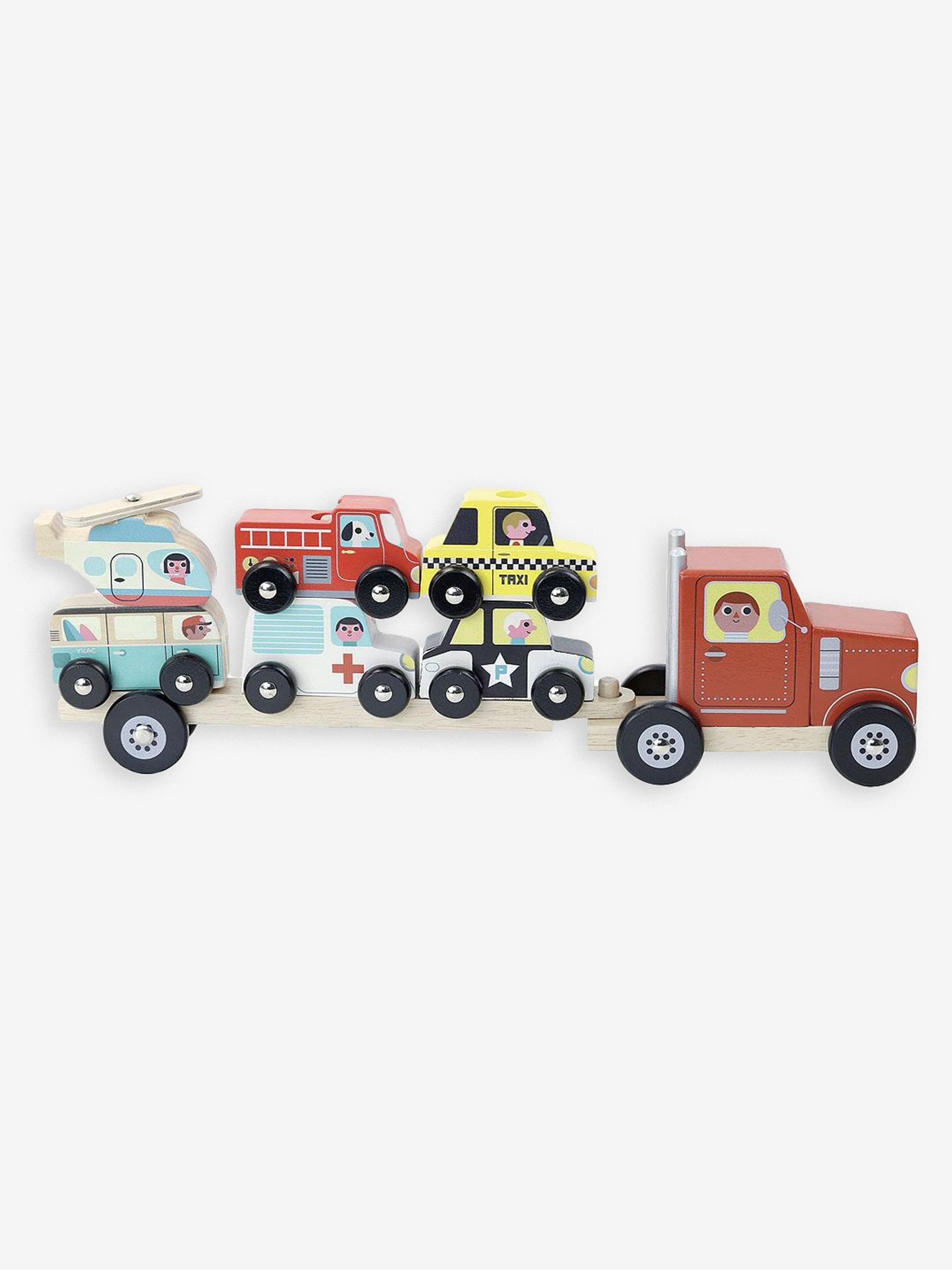 Vilac Truck Trailer with Vehicles Stacking Game - Image 2 of 3