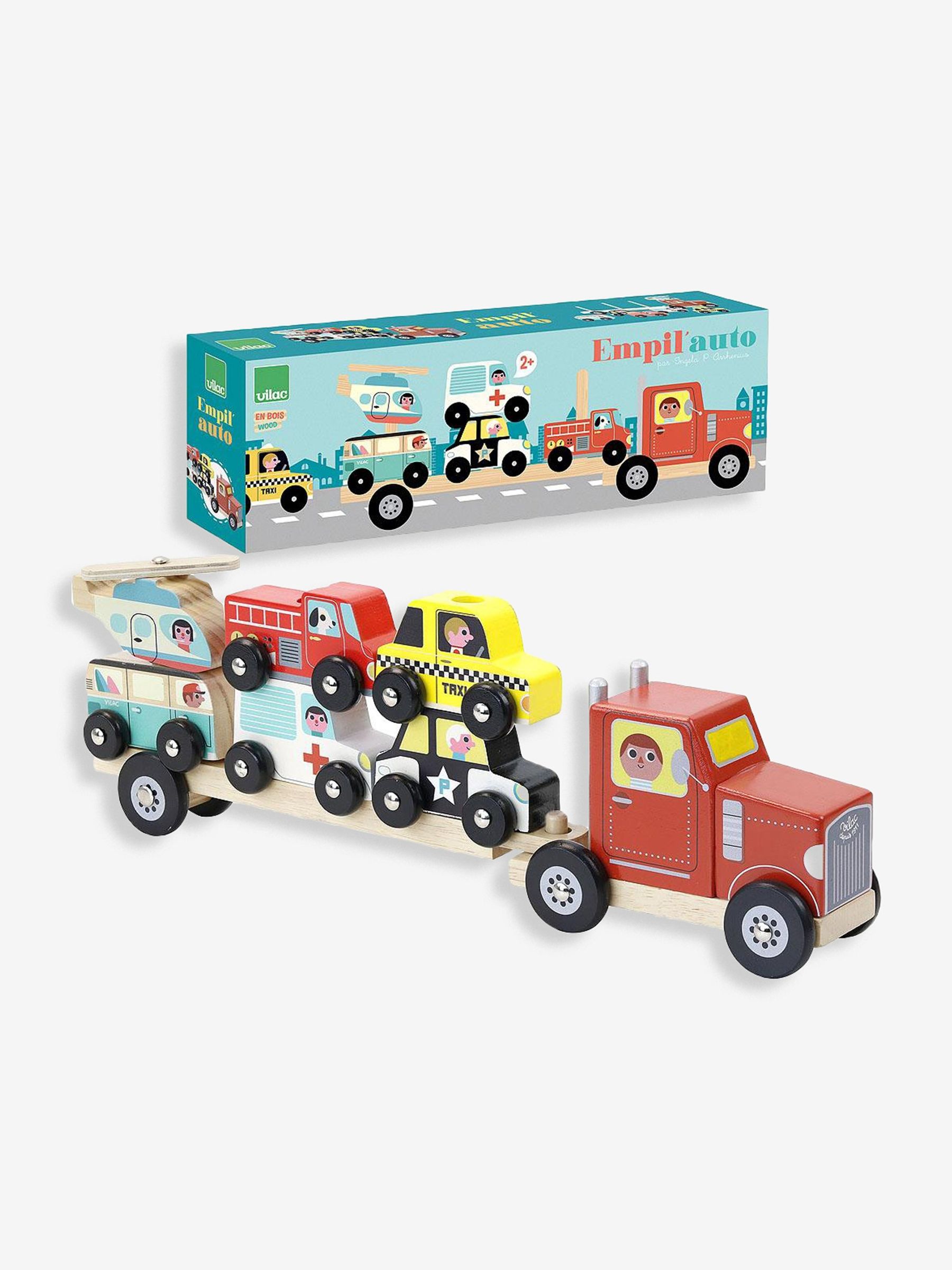 Vilac Truck Trailer with Vehicles Stacking Game - Image 3 of 3