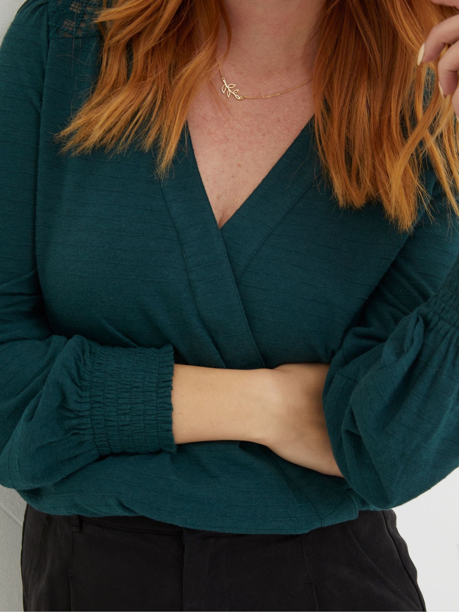 Green Remi Wrap Top - Image 4 of 5