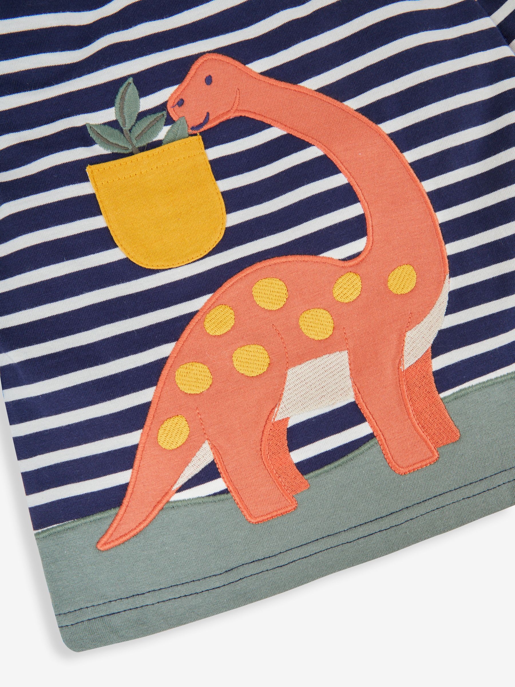 Navy Ecru Stripe Diplodocus Appliqué Top - Image 3 of 3