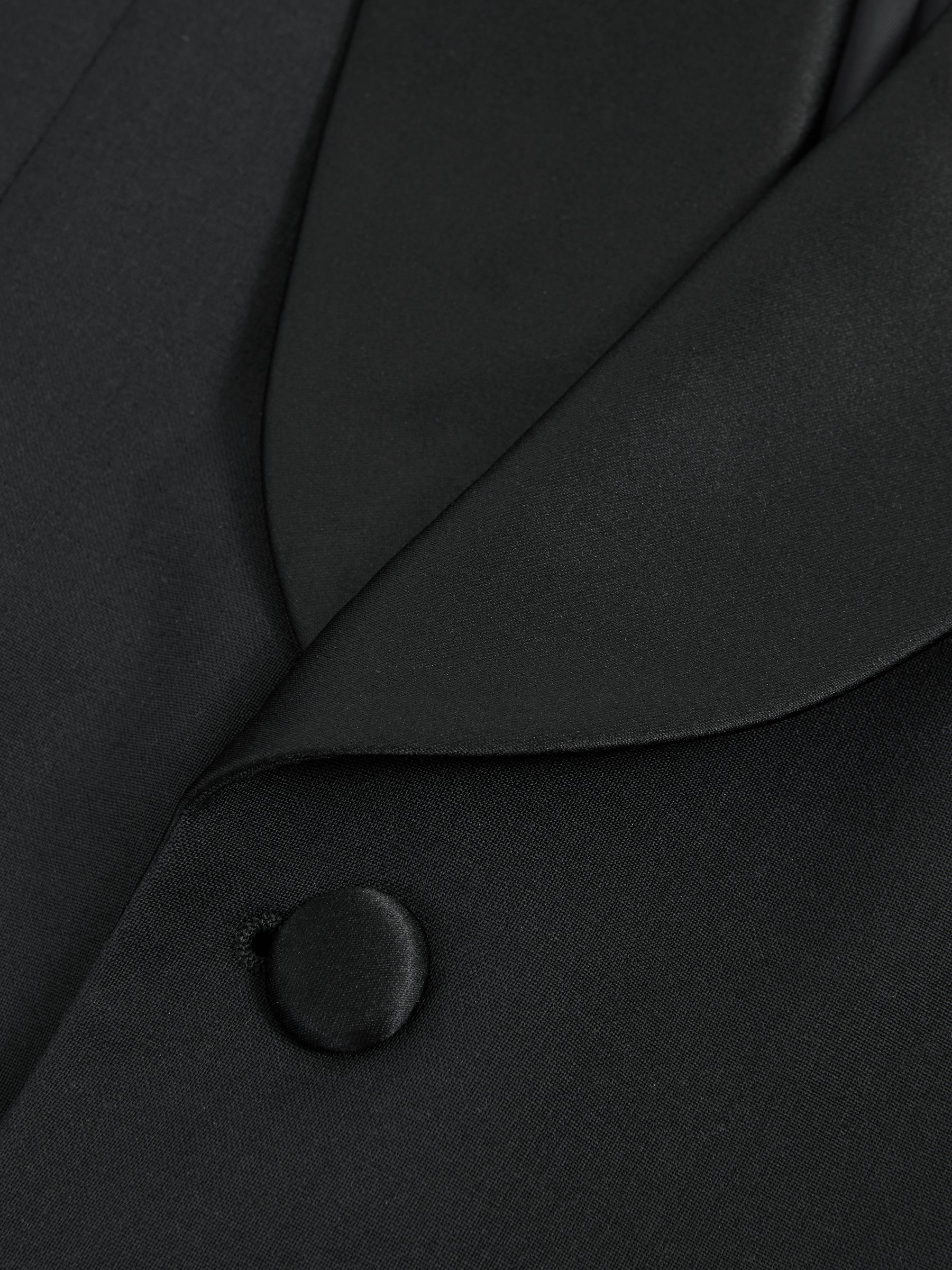 Single Breasted Tuxedo Slim Fit Jacket in Black - Image 6 of 6