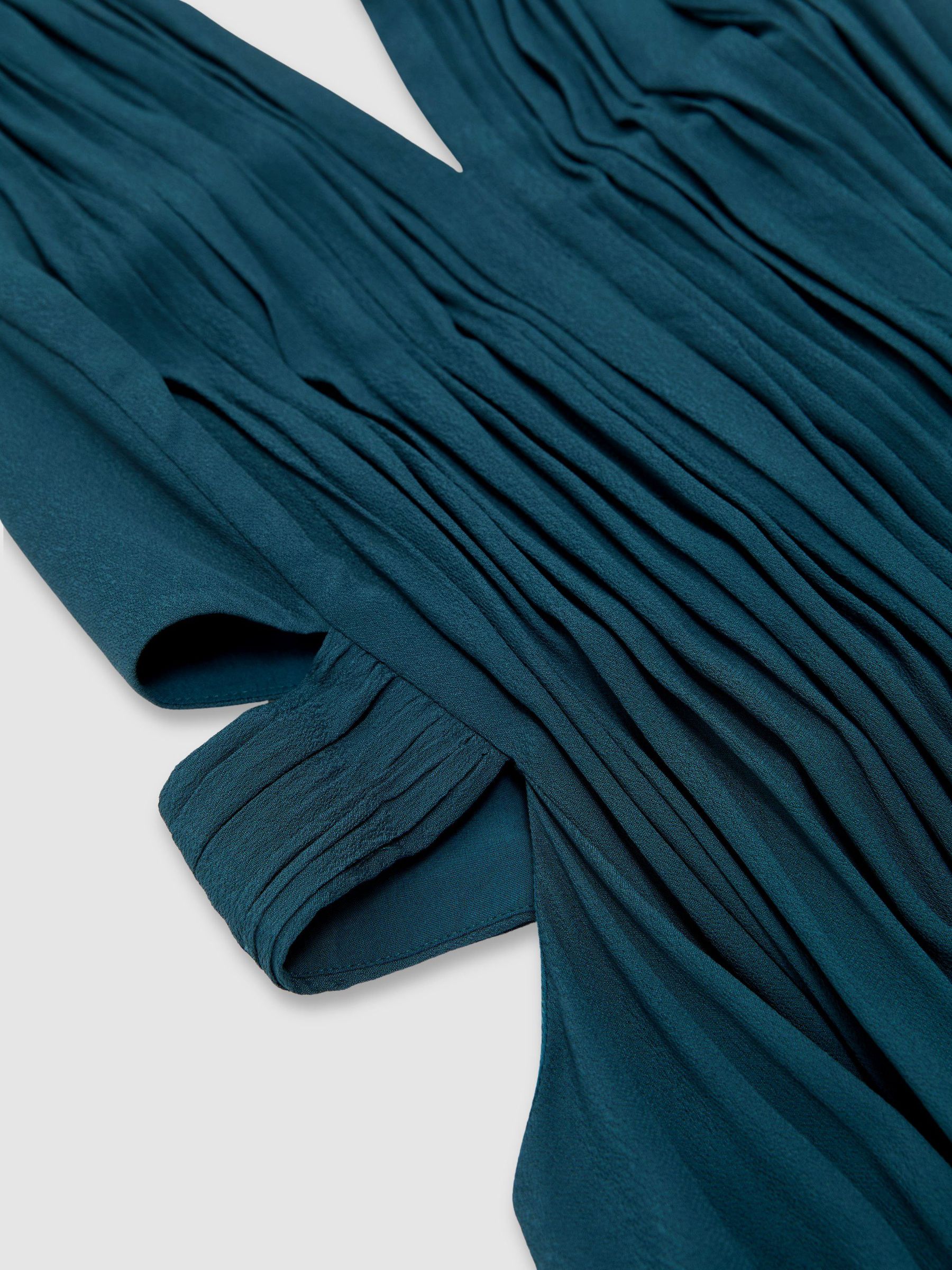 Robe longue plissée dos nu vert turquoise - Image 7 de 7