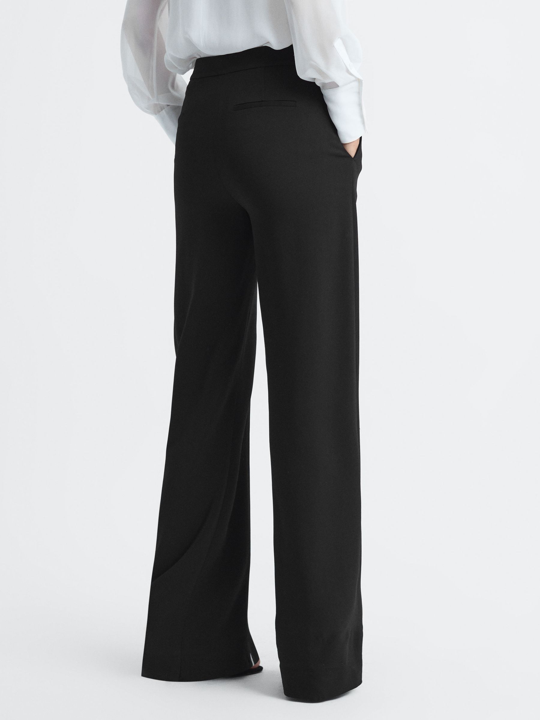 Straight Leg Front Stripe Trousers in Black - Image 5 of 6