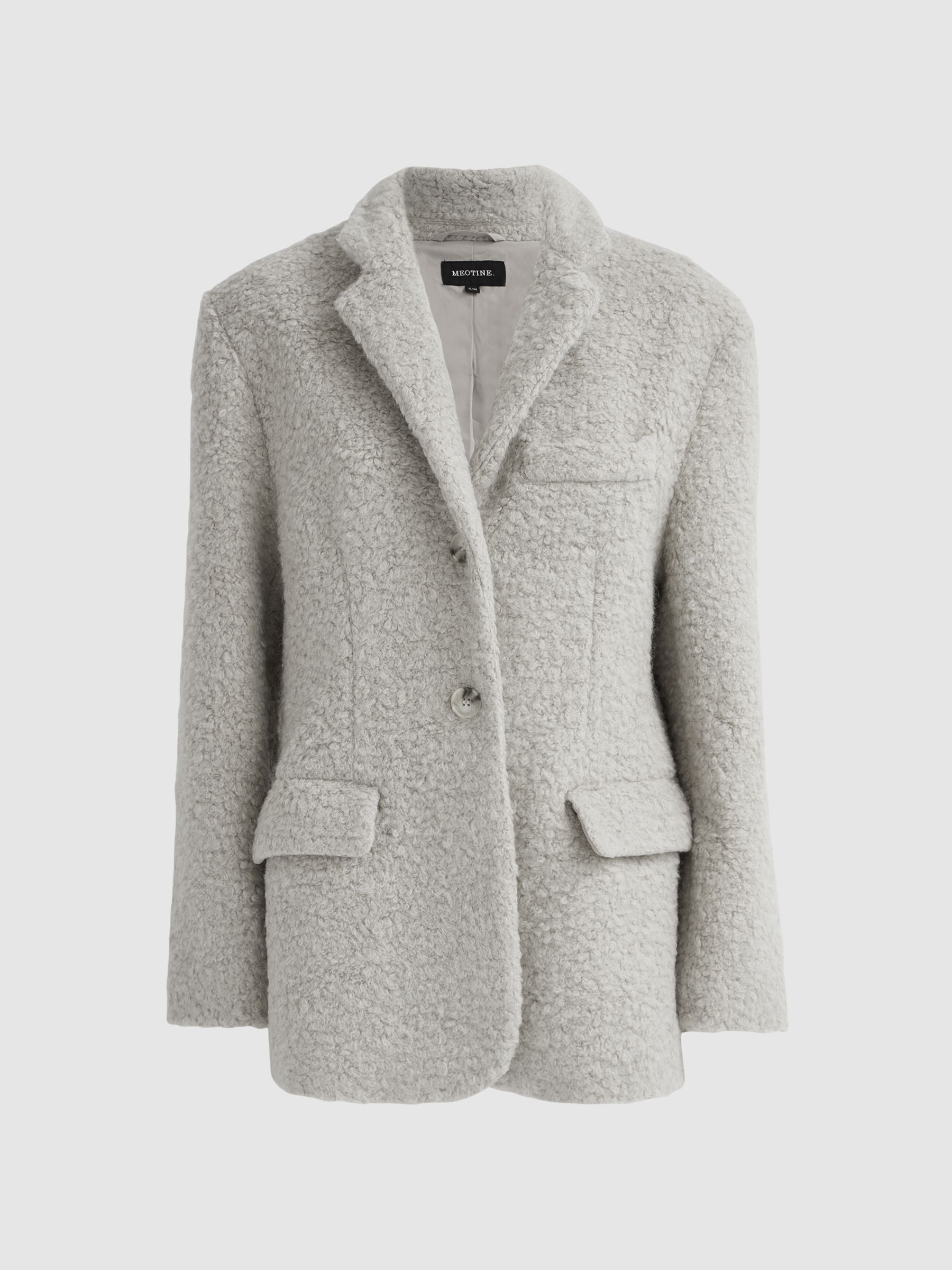 Meotine Wool Single Breasted Coat in Grey - Image 2 of 5