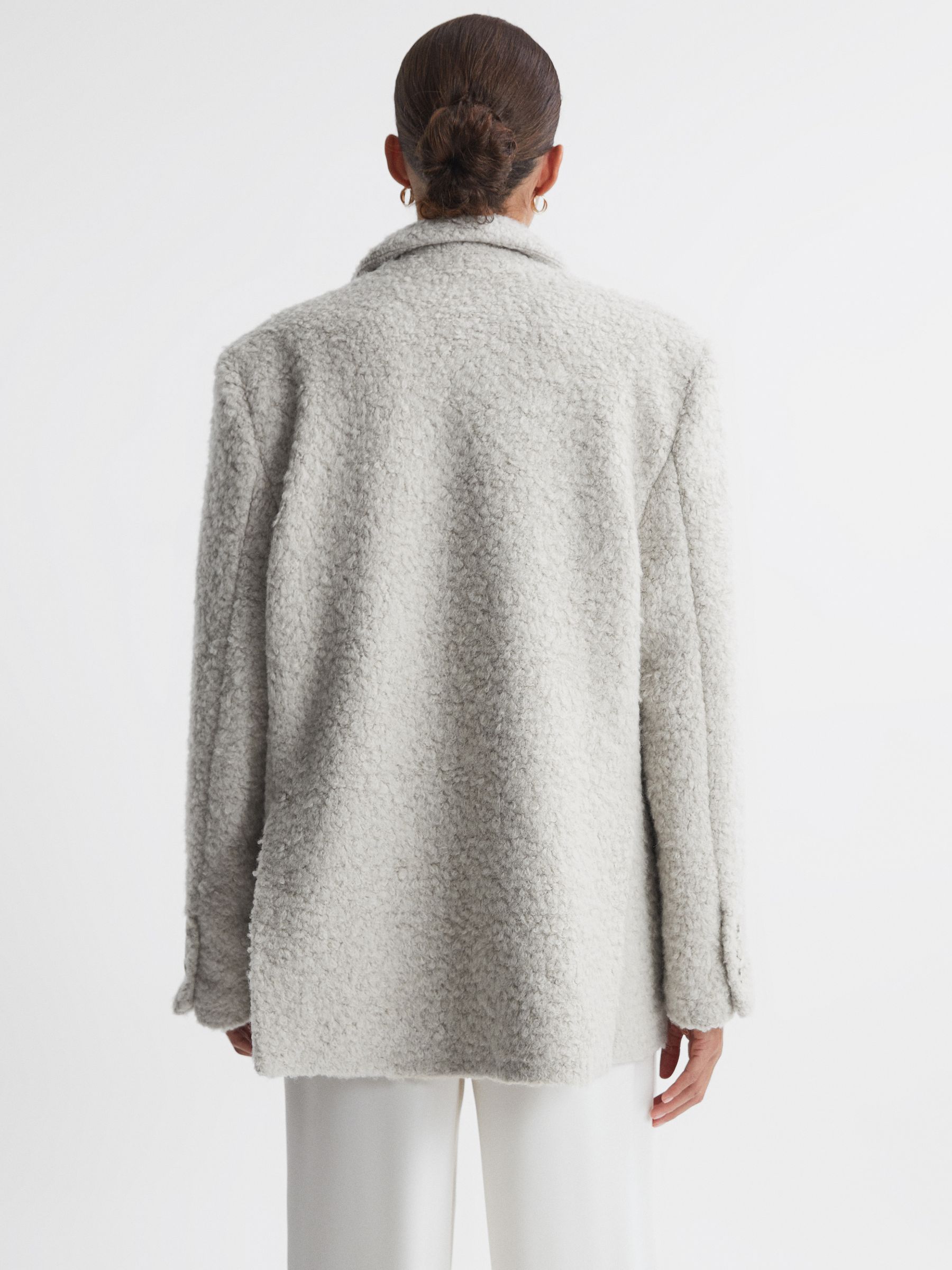 Meotine Wool Single Breasted Coat in Grey - Image 4 of 5