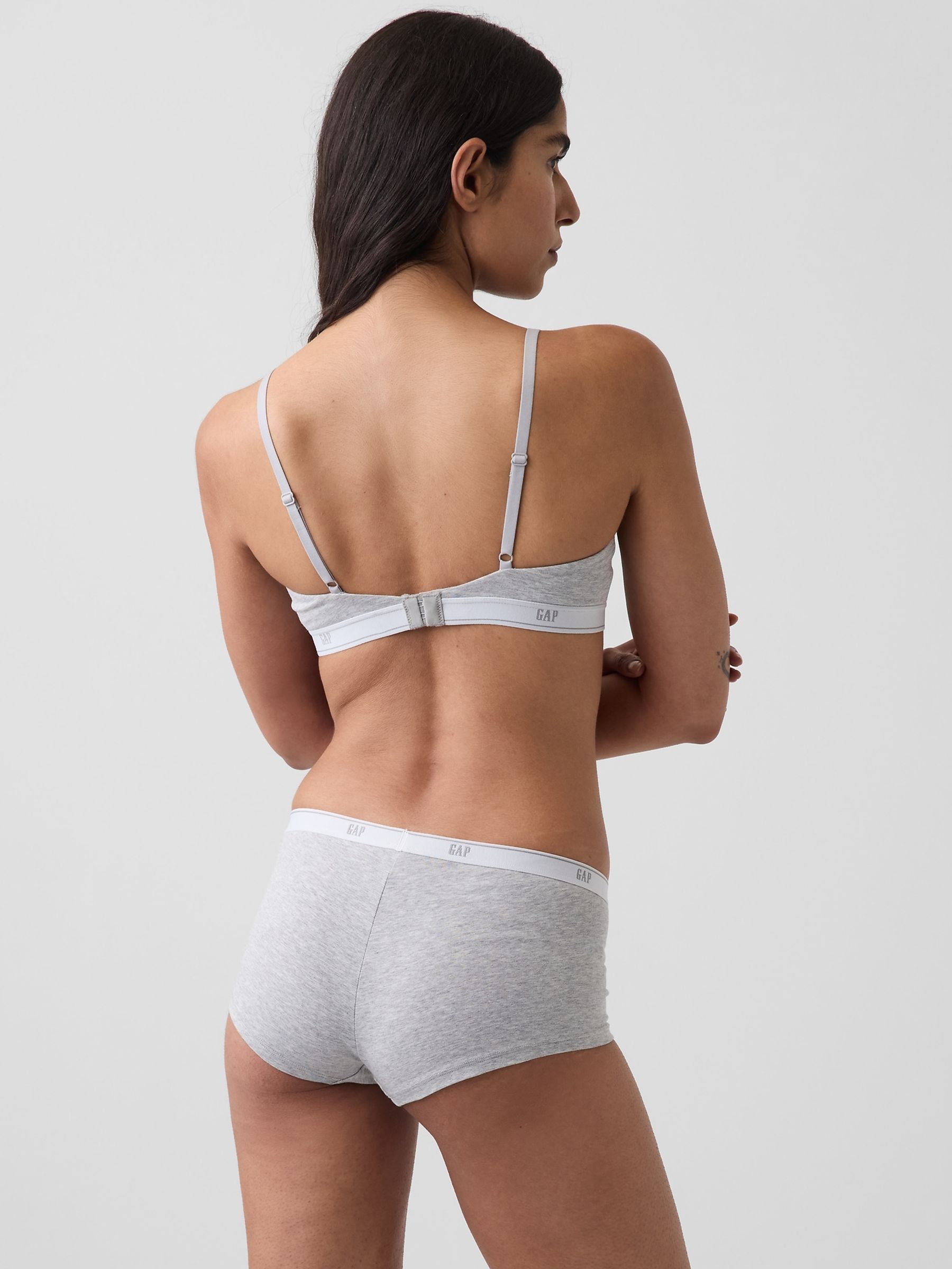 Grey Softest Stretch Cotton Logo Triangle Bra - Image 2 of 5