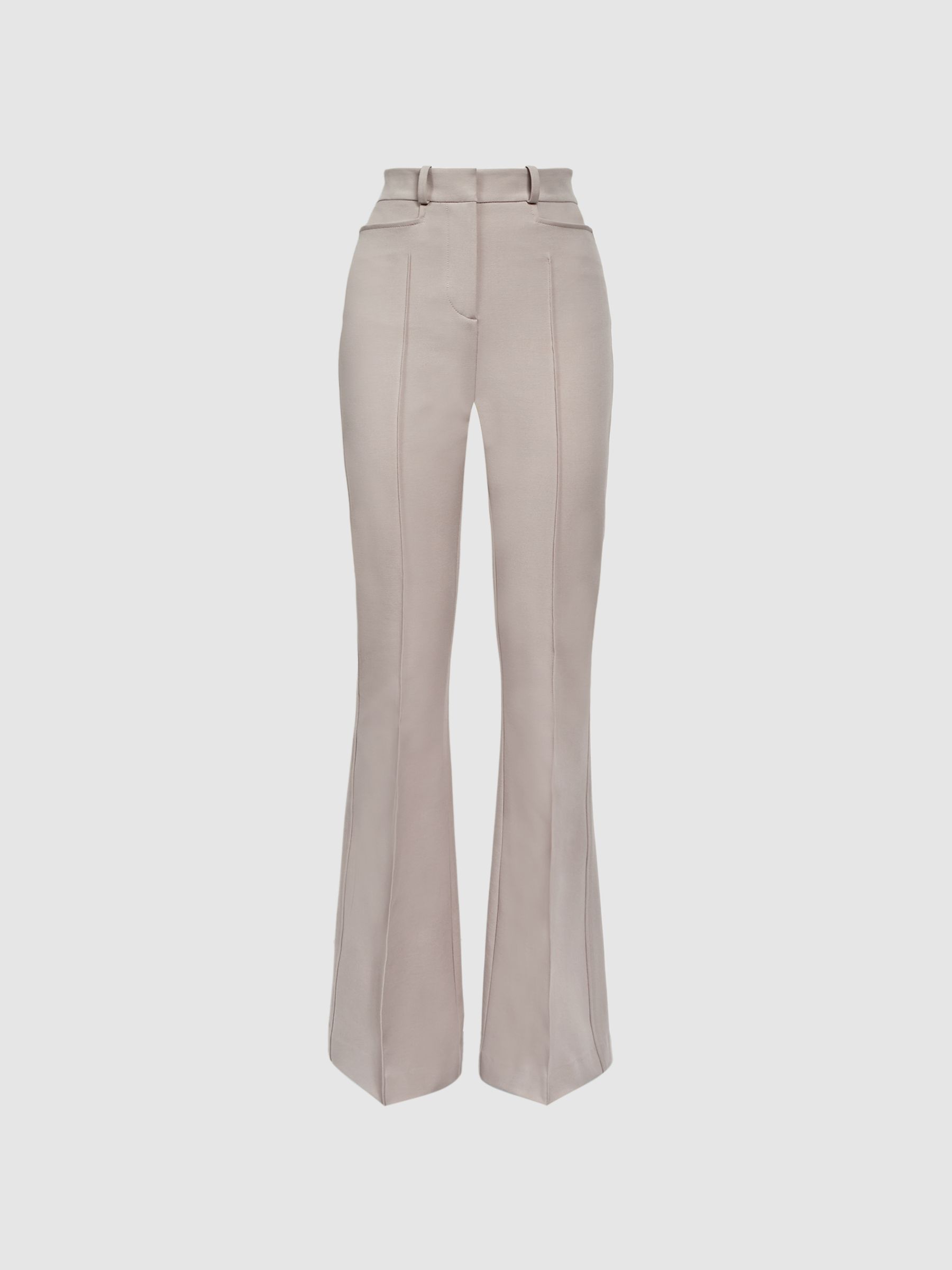 Petite Flared High Rise Trousers in Neutral - Image 5 of 13