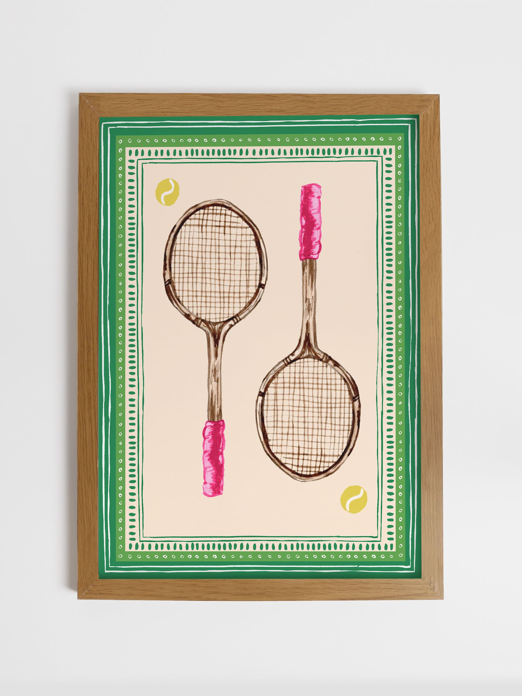Green Vintage Volley Wood Framed Print Wall 53 x 73cm Art - Image 1 of 4 Green Vintage Volley Wood Framed Print Wall 53 x 73cm Art - Image 1 of 4