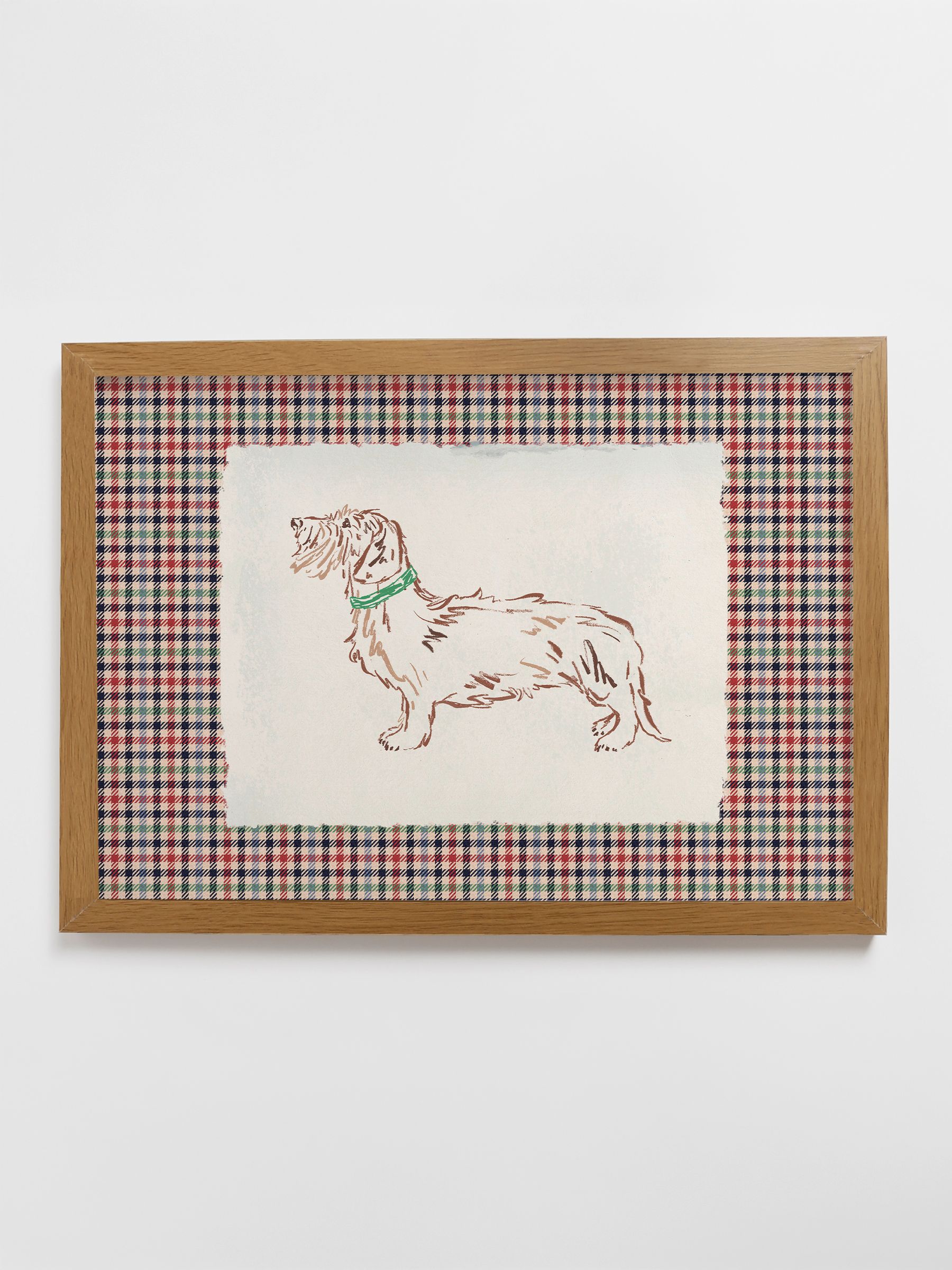 Red Countryside Hound Wood Framed Print Wall 53 x 73cm Art - Image 1 of 4