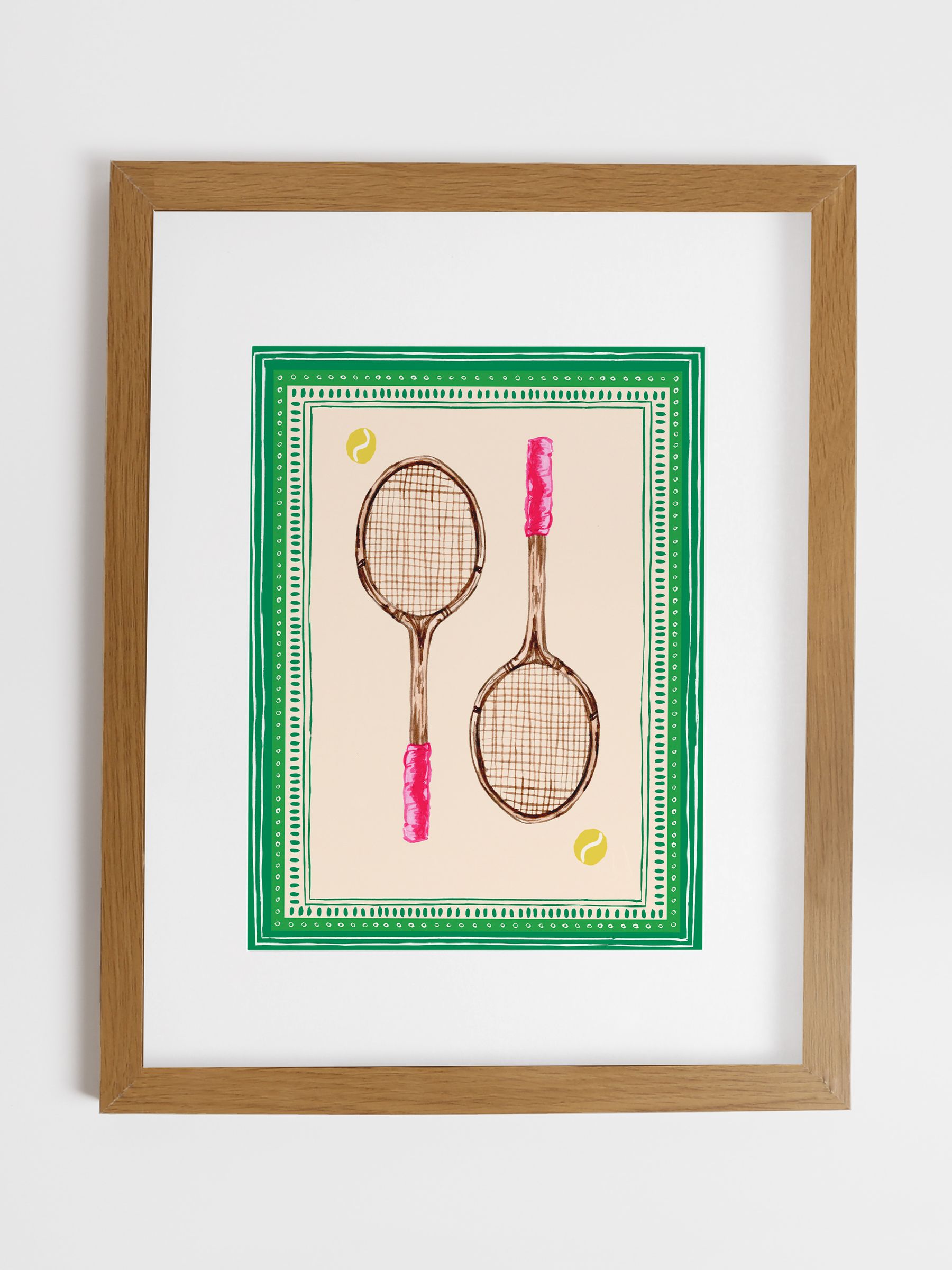 Green Vintage Volley Wood Mounted Framed Print Wall Art - Image 2 of 4
