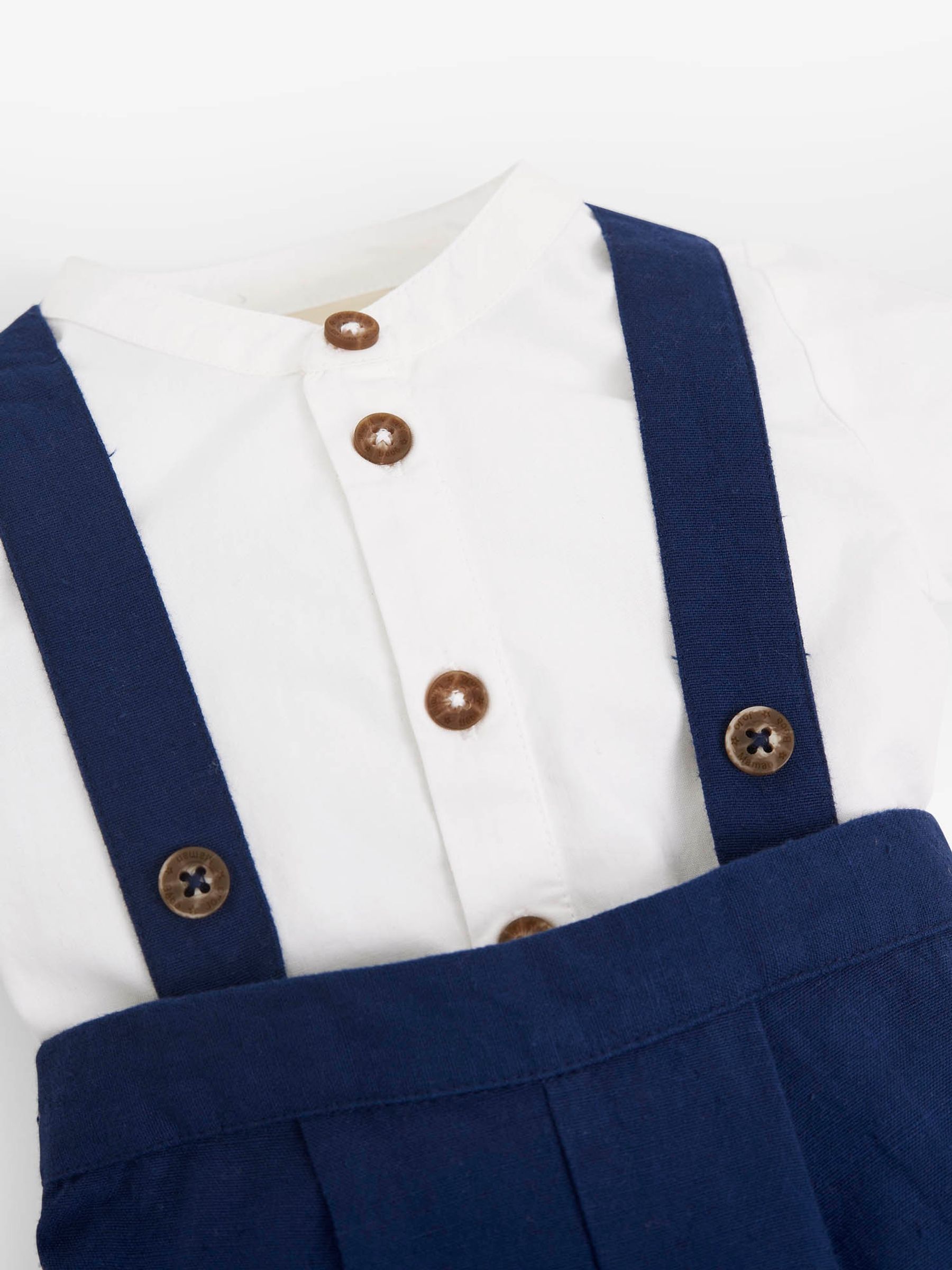 Navy 2-Piece Baby Grandad Shirt & Shorts Set - Image 6 of 6