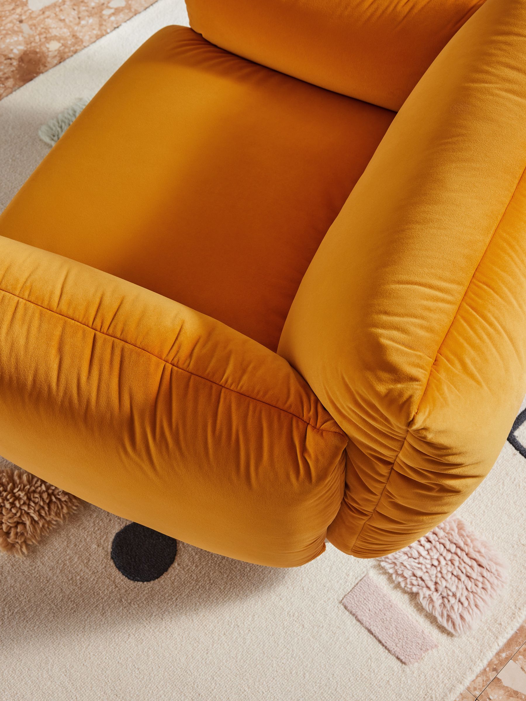 Jude Accent Chair in Honey Yellow Velvet - Image 3 of 5