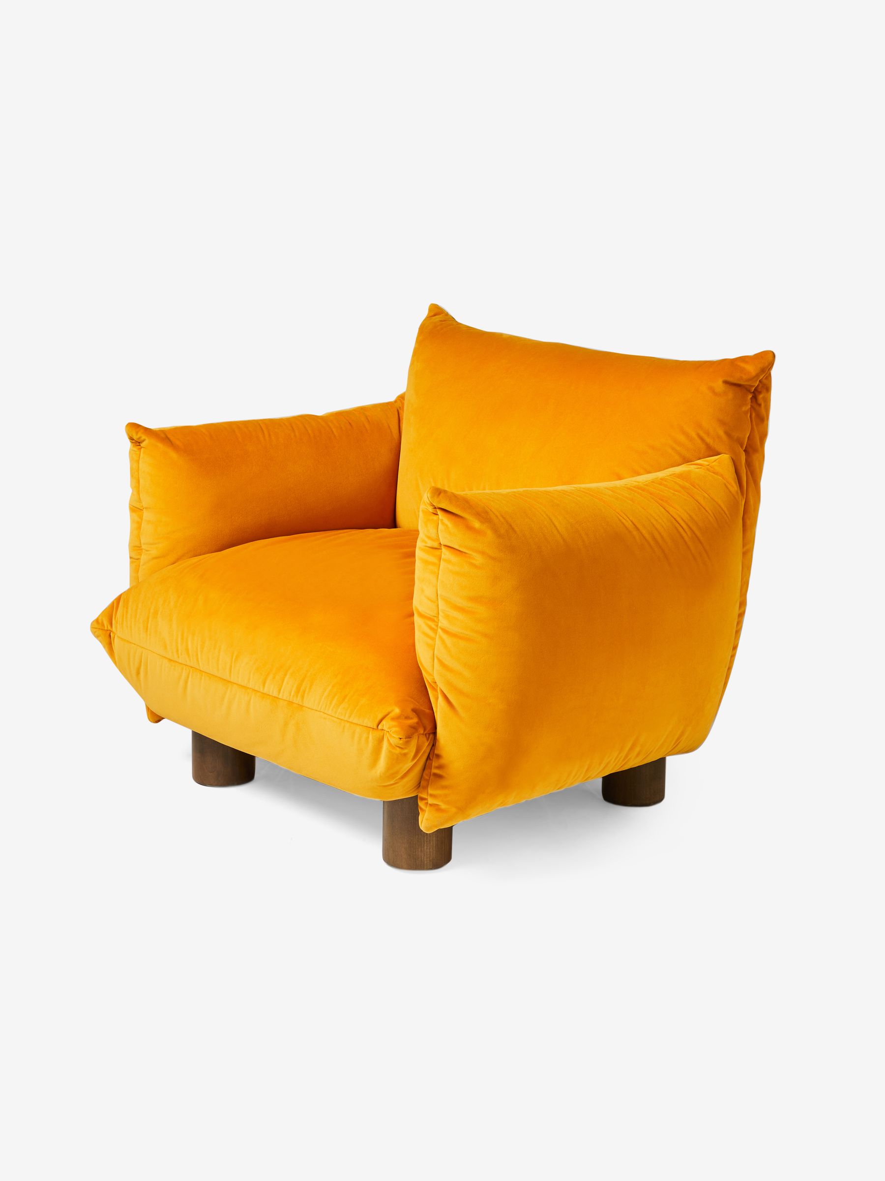 Jude Accent Chair in Honey Yellow Velvet - Image 4 of 5