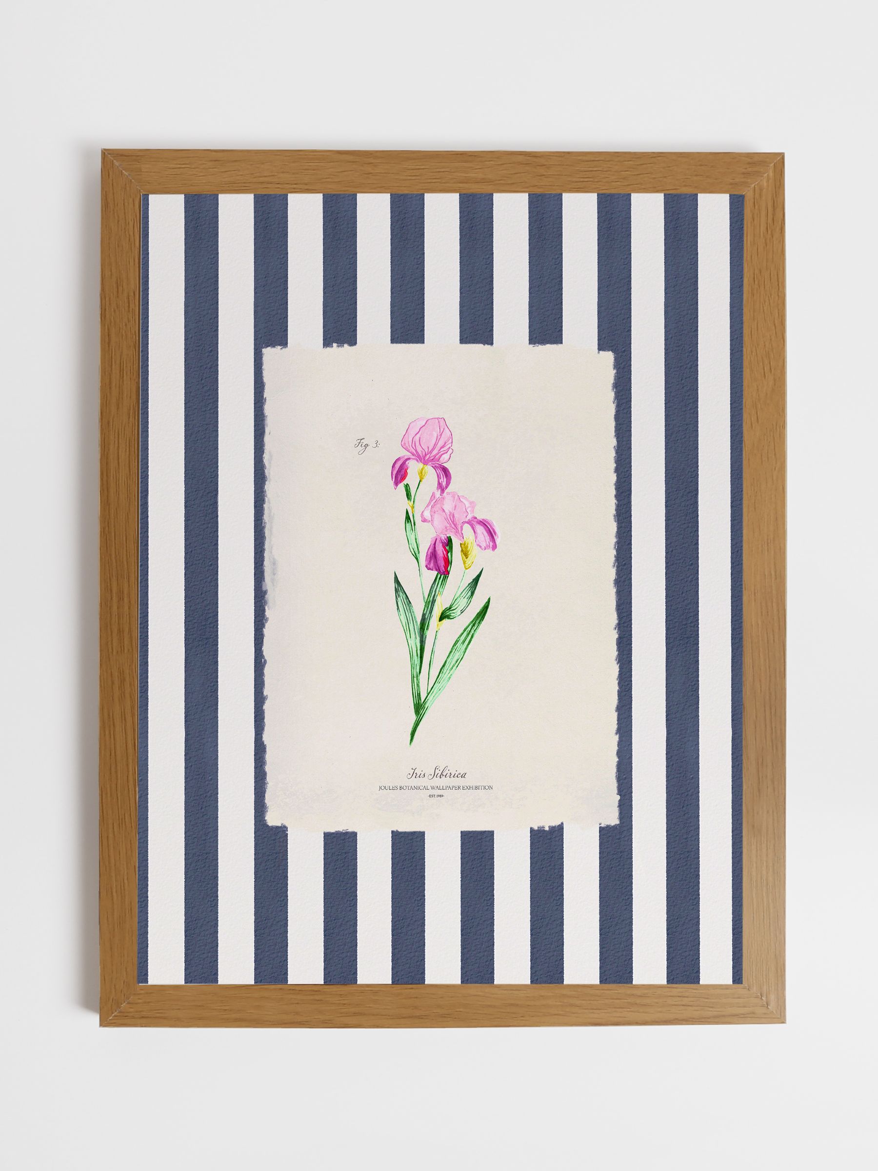 Blue Iris in Bloom Wood Framed Print Wall 43 x 53cm Art - Image 1 of 4