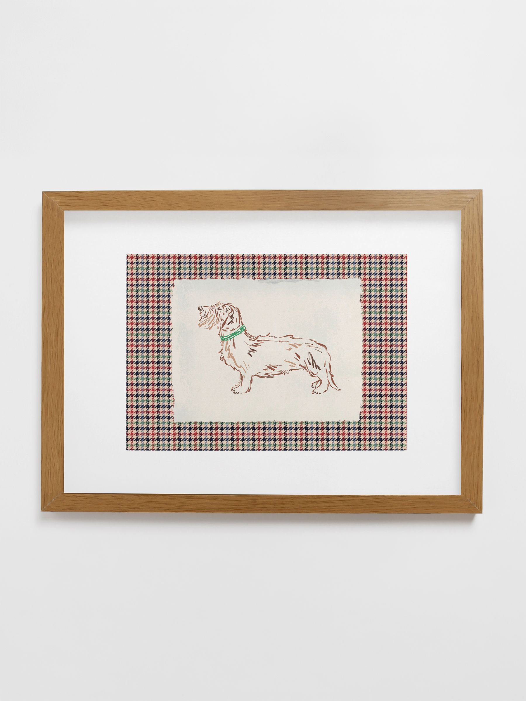 Red Countryside Hound Wood Mounted Framed Print Wall 53 x 73cm Art - Image 1 of 4