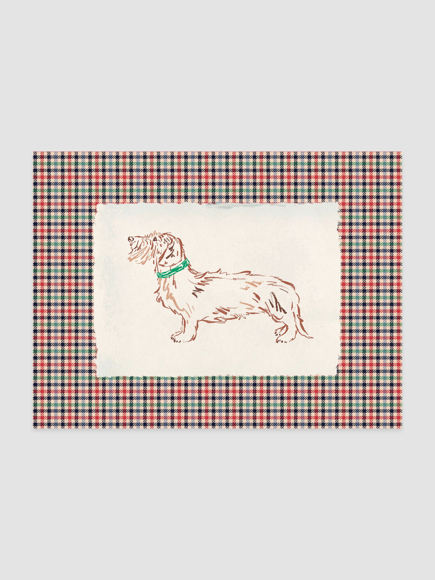 Red Countryside Hound Wood Mounted Framed Print Wall 53 x 73cm Art - Image 2 of 4