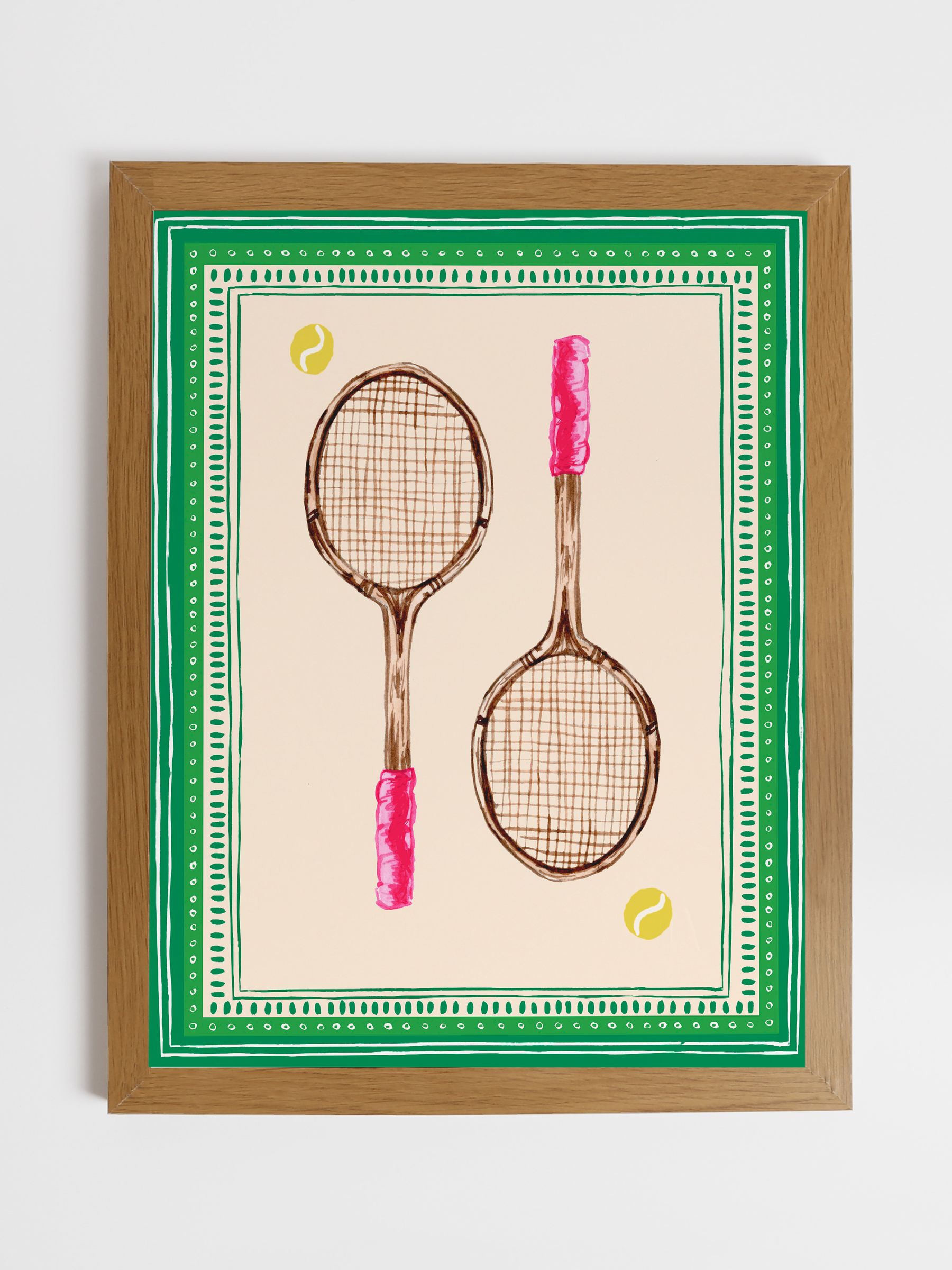 Green Vintage Volley Wood Framed Print Wall 43 x 53cm Art - Image 1 of 4