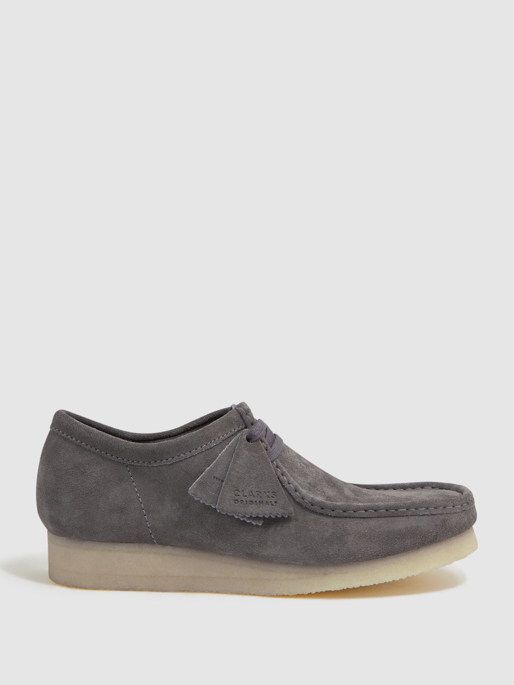 Clarks Originals Suede Wallabee Shoes in Grey - Image 2 of 6 Clarks Originals Suede Wallabee Shoes in Grey - Image 2 of 6