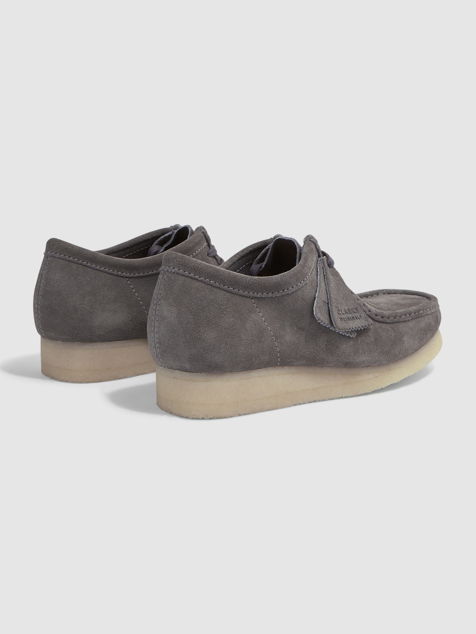 Clarks Originals Suede Wallabee Shoes in Grey - Image 4 of 6