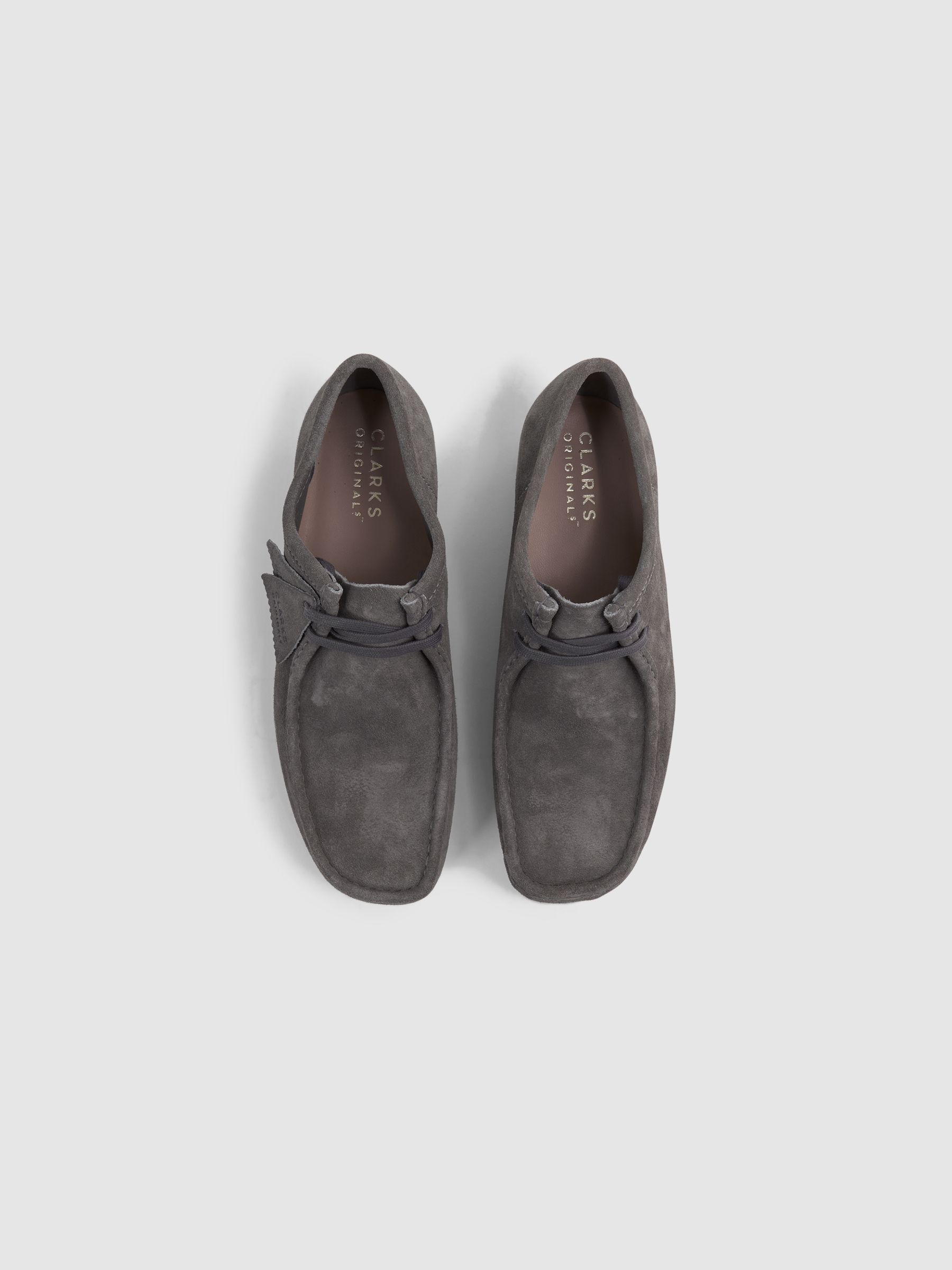 Clarks Originals Suede Wallabee Shoes in Grey - Image 5 of 6