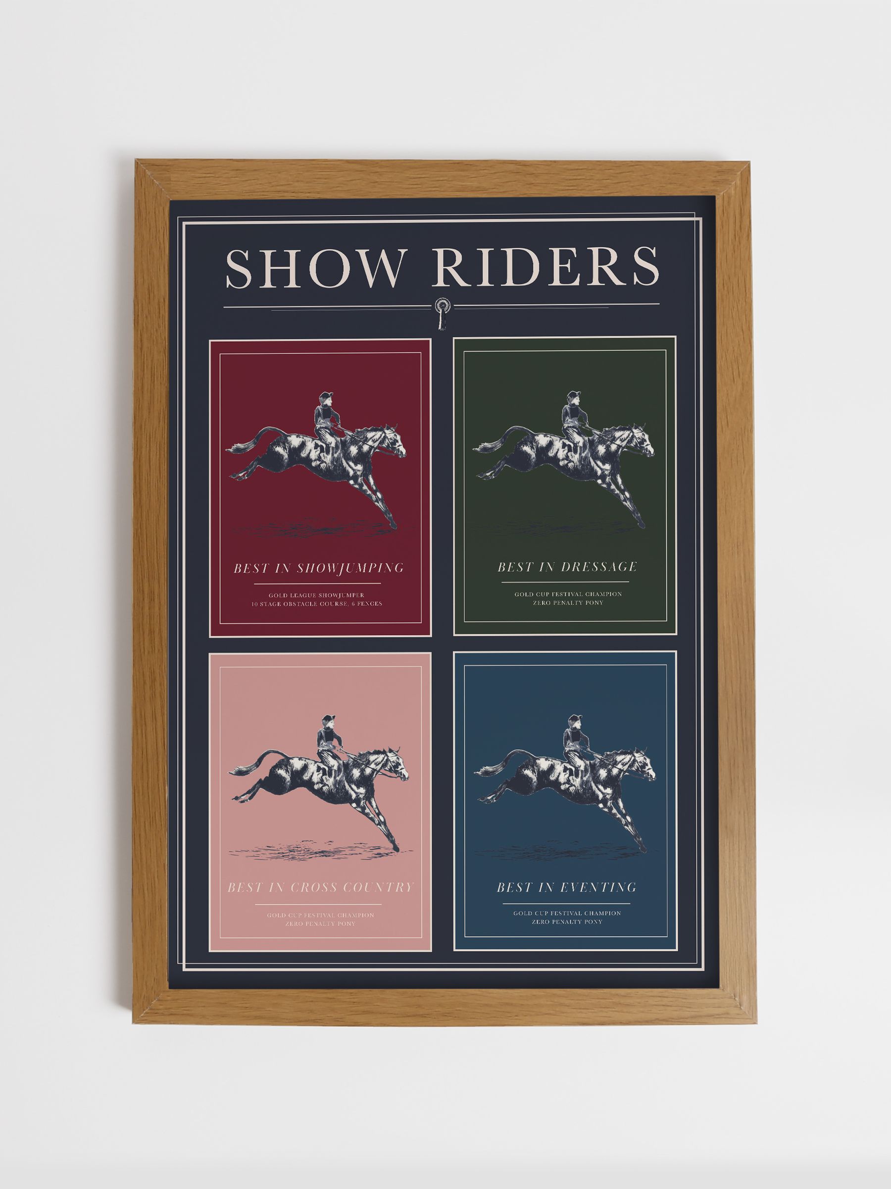 Multi Equestrian Excellence Wood Framed Print Wall 53 x 73cm Art - Image 1 of 4