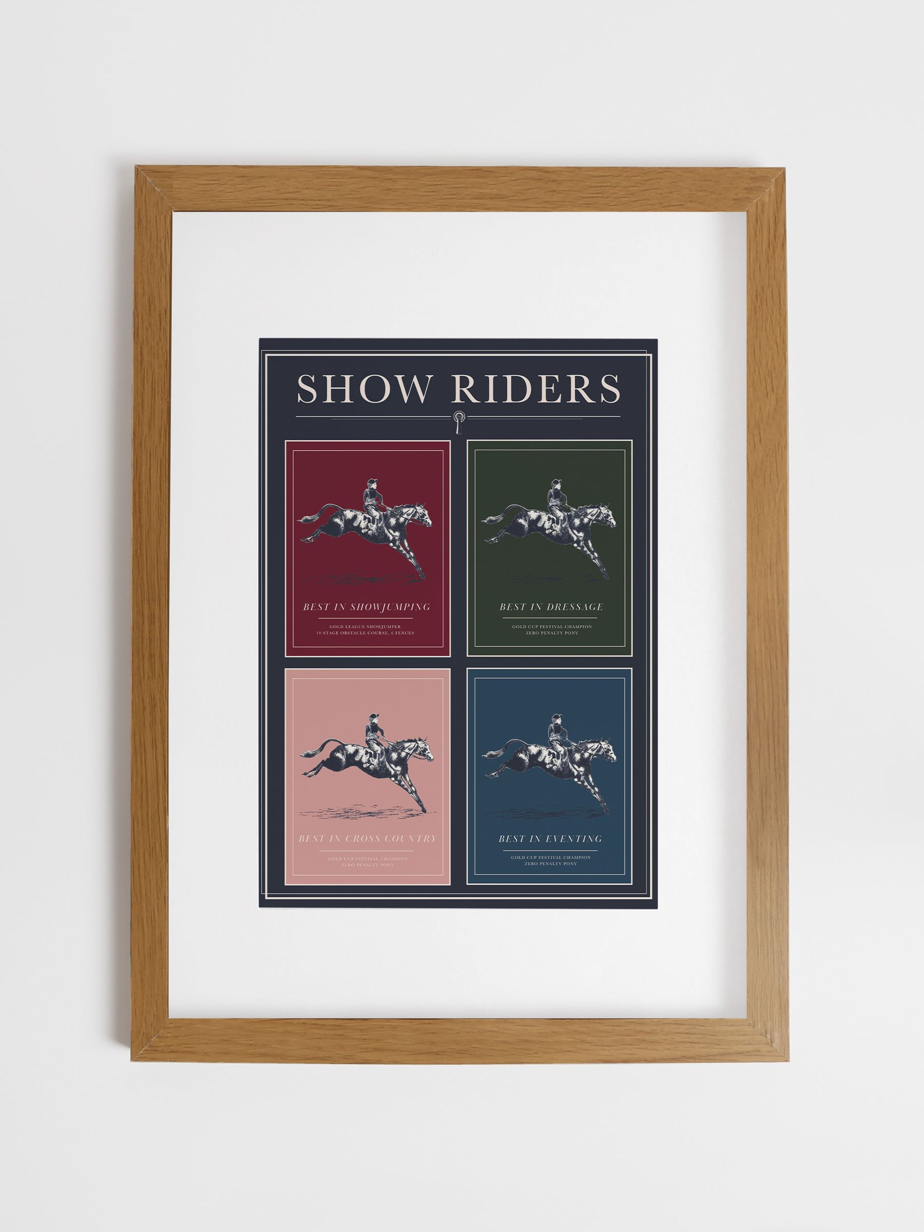 Multi Equestrian Excellence Wood Mounted Framed Print 53 x 73cm Wall Art - Image 1 of 4