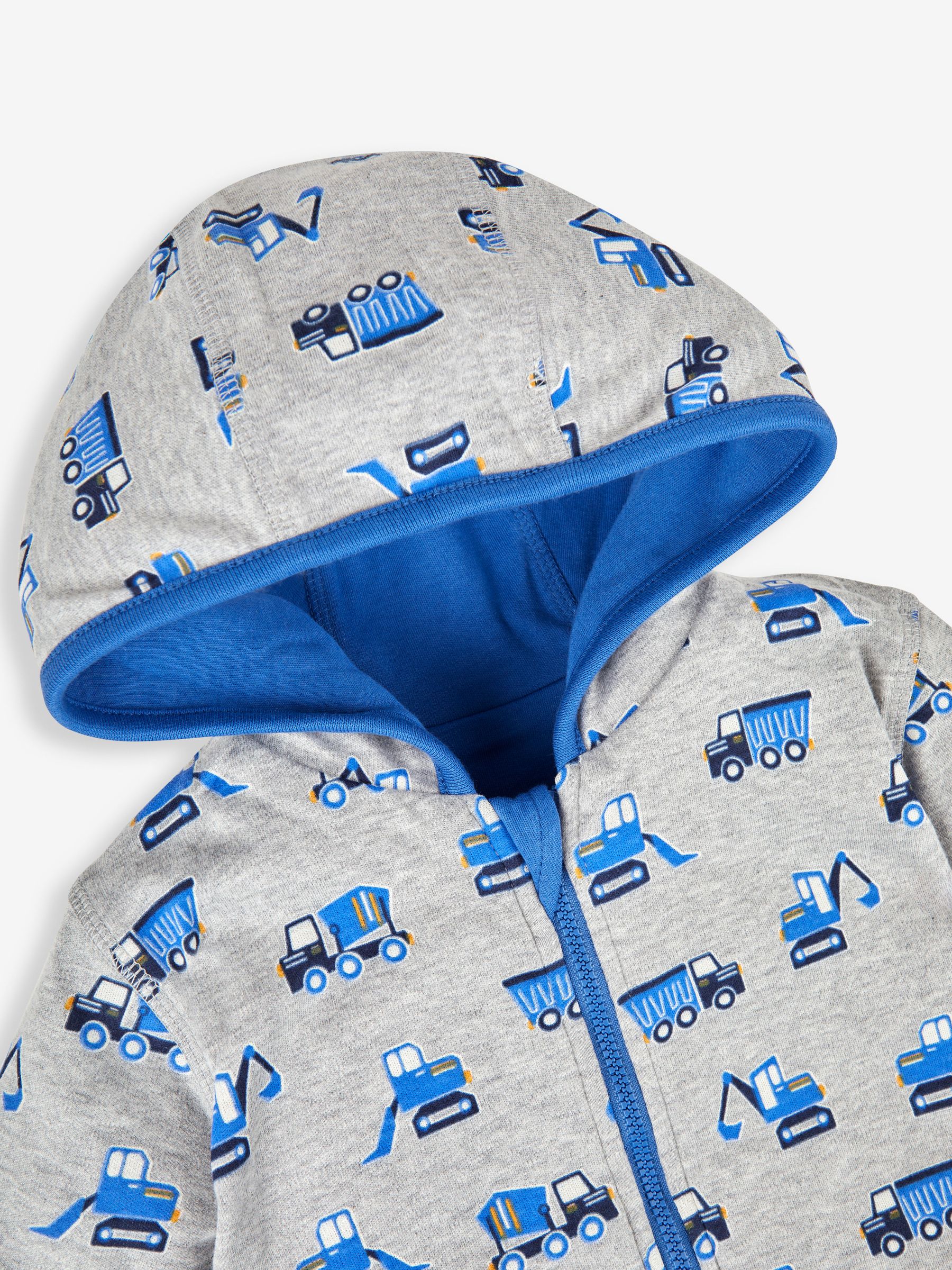 Denim Blue Digger Appliqué Reversible Hoodie With Pet In Pocket - Image 7 of 8