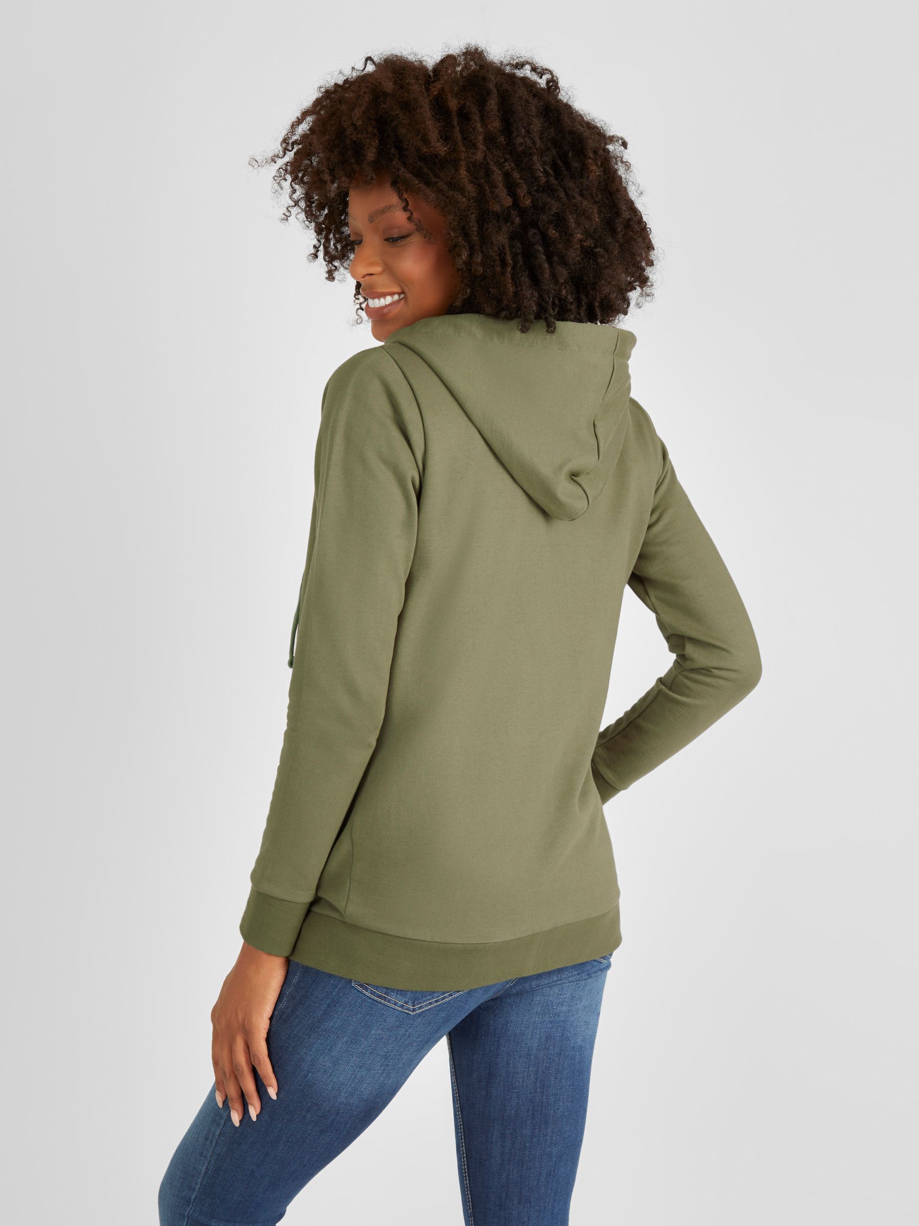 Khaki Green Animal Print 3-in-1 Hoodie with Baby Carrier Panel - Image 2 of 5