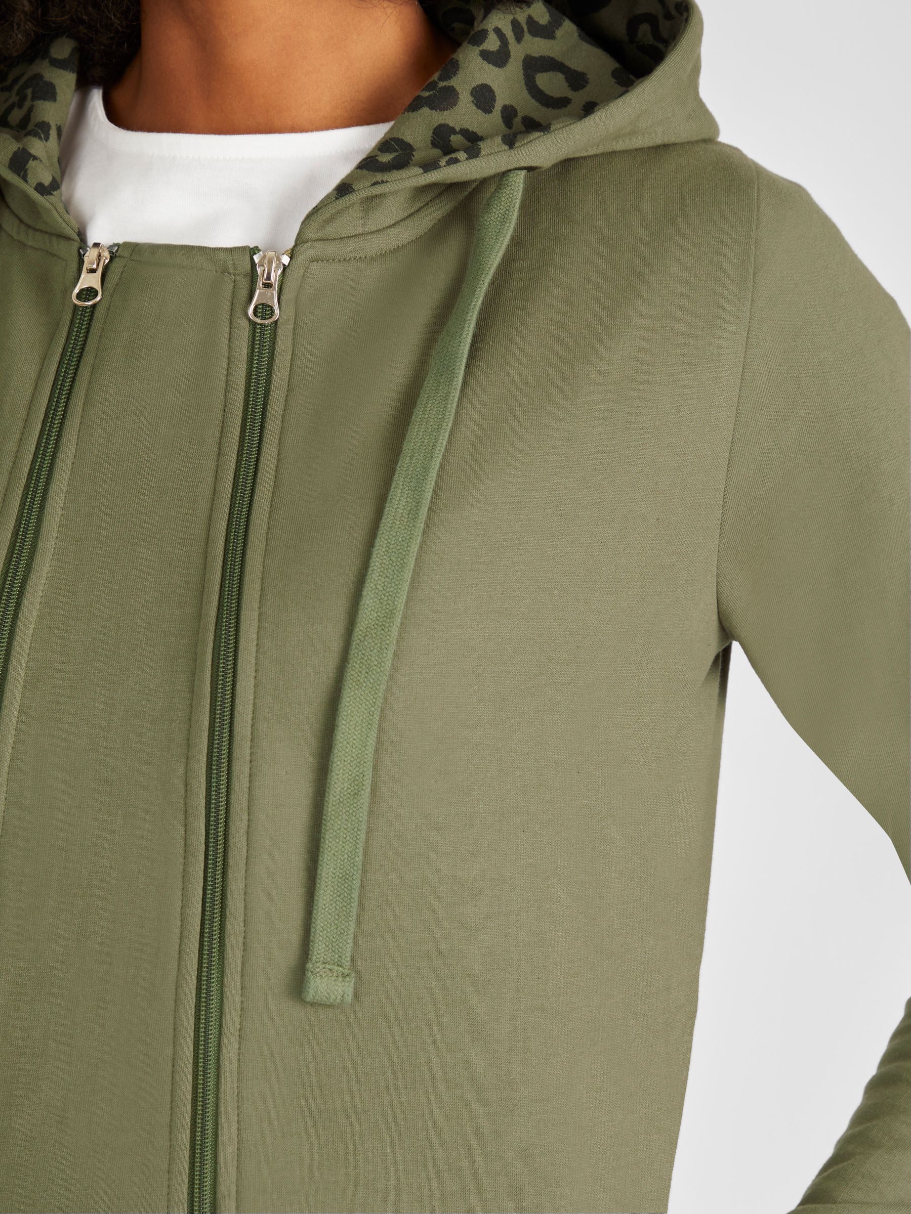 Khaki Green Animal Print 3-in-1 Hoodie with Baby Carrier Panel - Image 5 of 5
