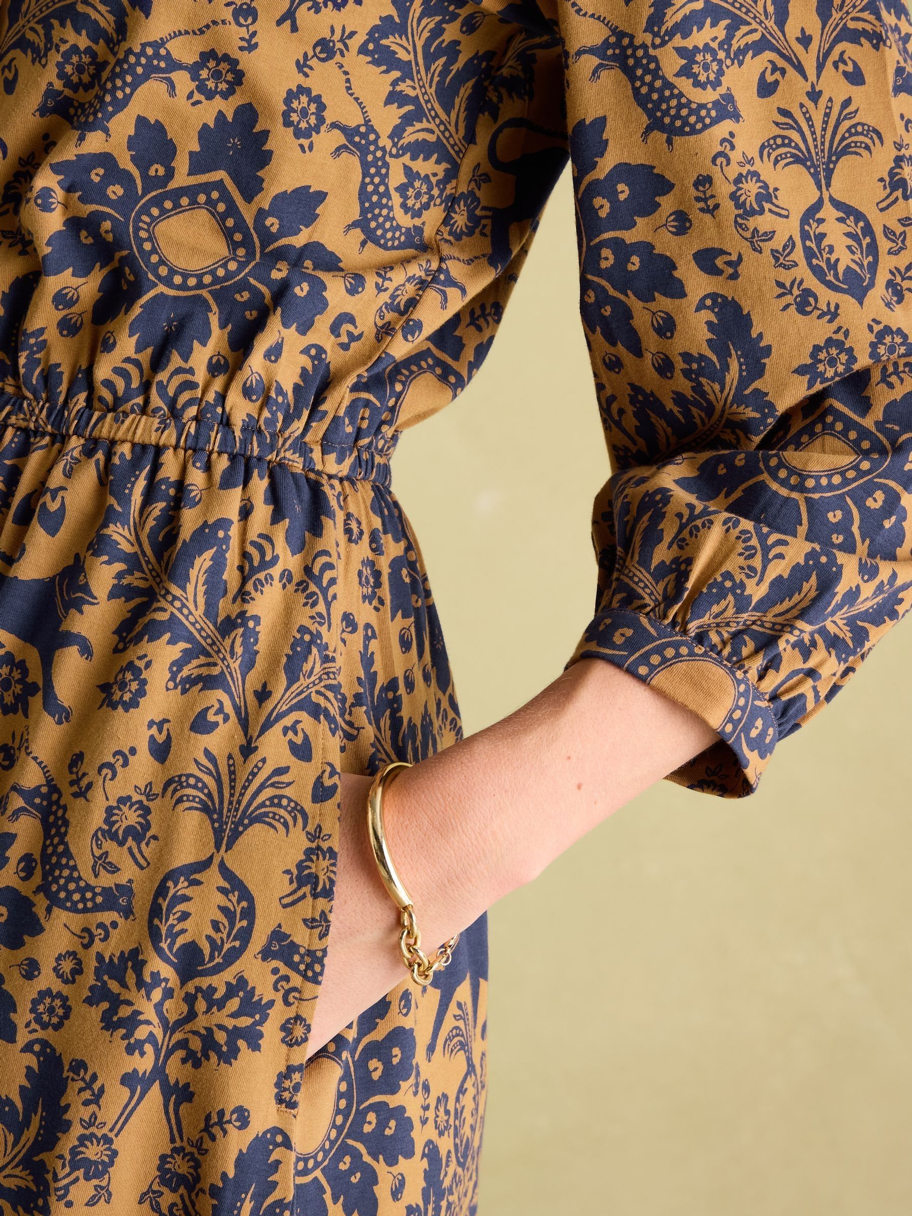 Hazel Brown Floral Jersey Shirt Dress - Image 6 of 7
