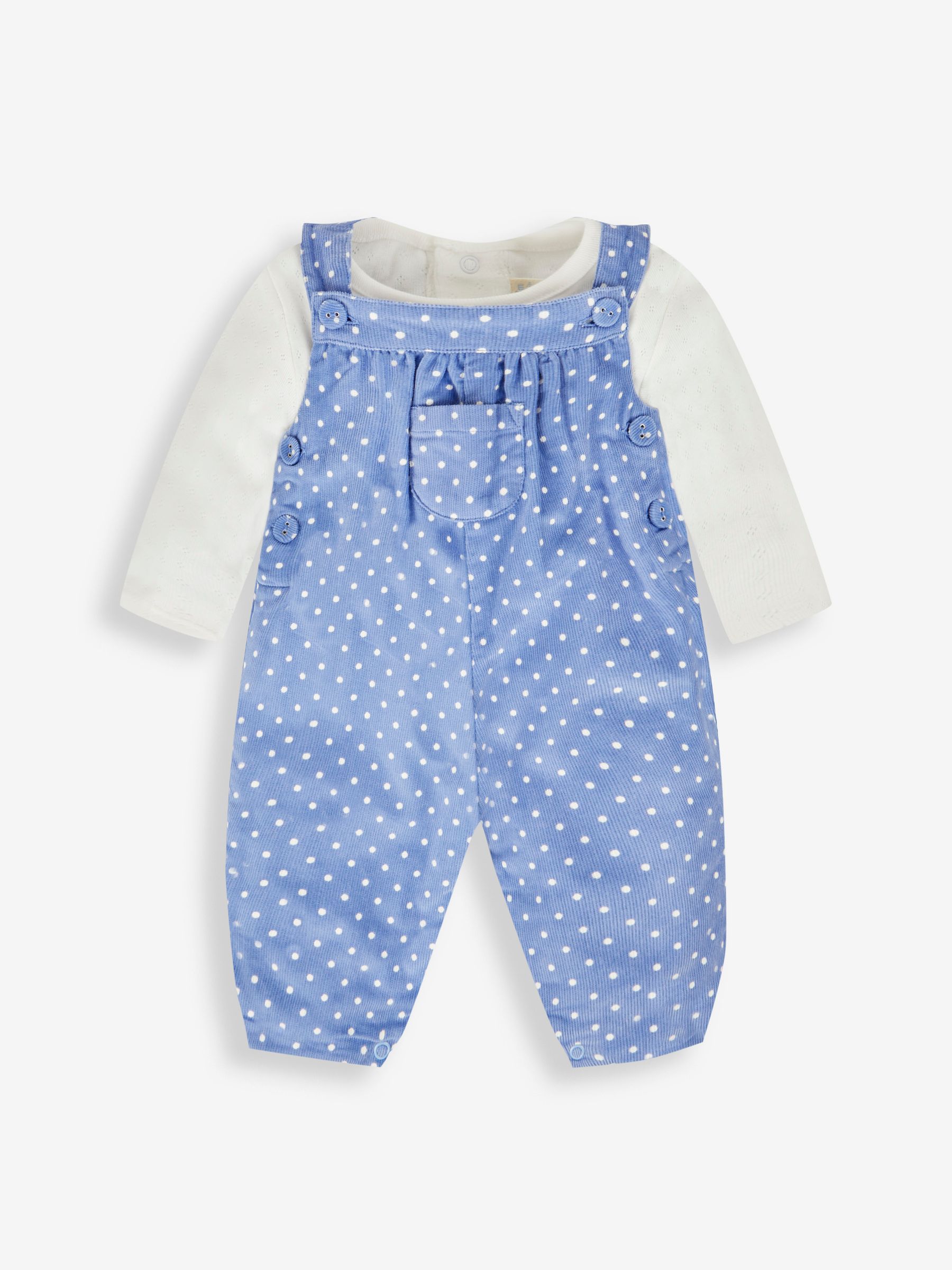 Blue Girls' Pretty Spot Cord Dungarees & Top Set - Image 1 of 5