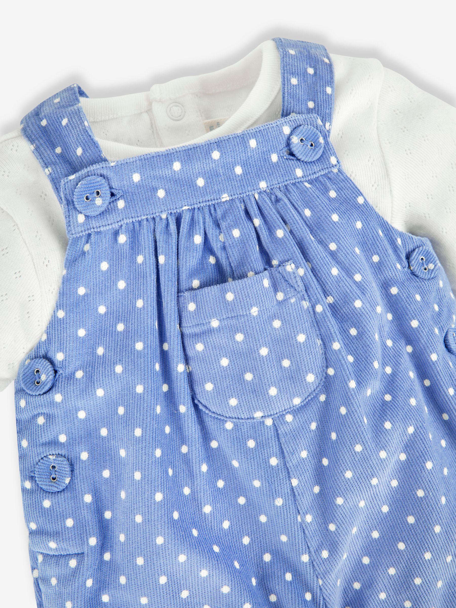 Blue Girls' Pretty Spot Cord Dungarees & Top Set - Image 5 of 5