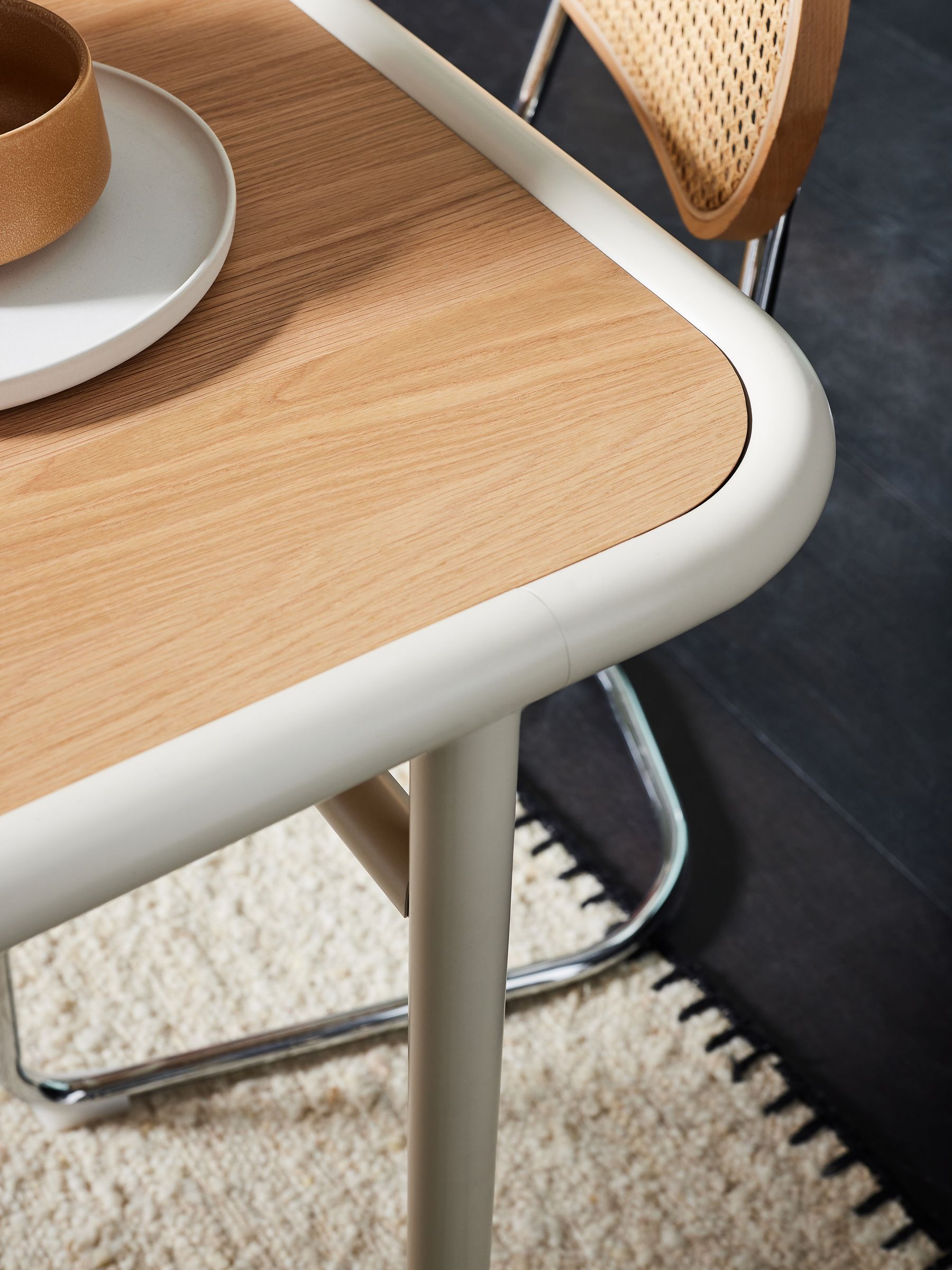 Tuva 4 Seater Dining Table in Ecru White - Image 2 of 3
