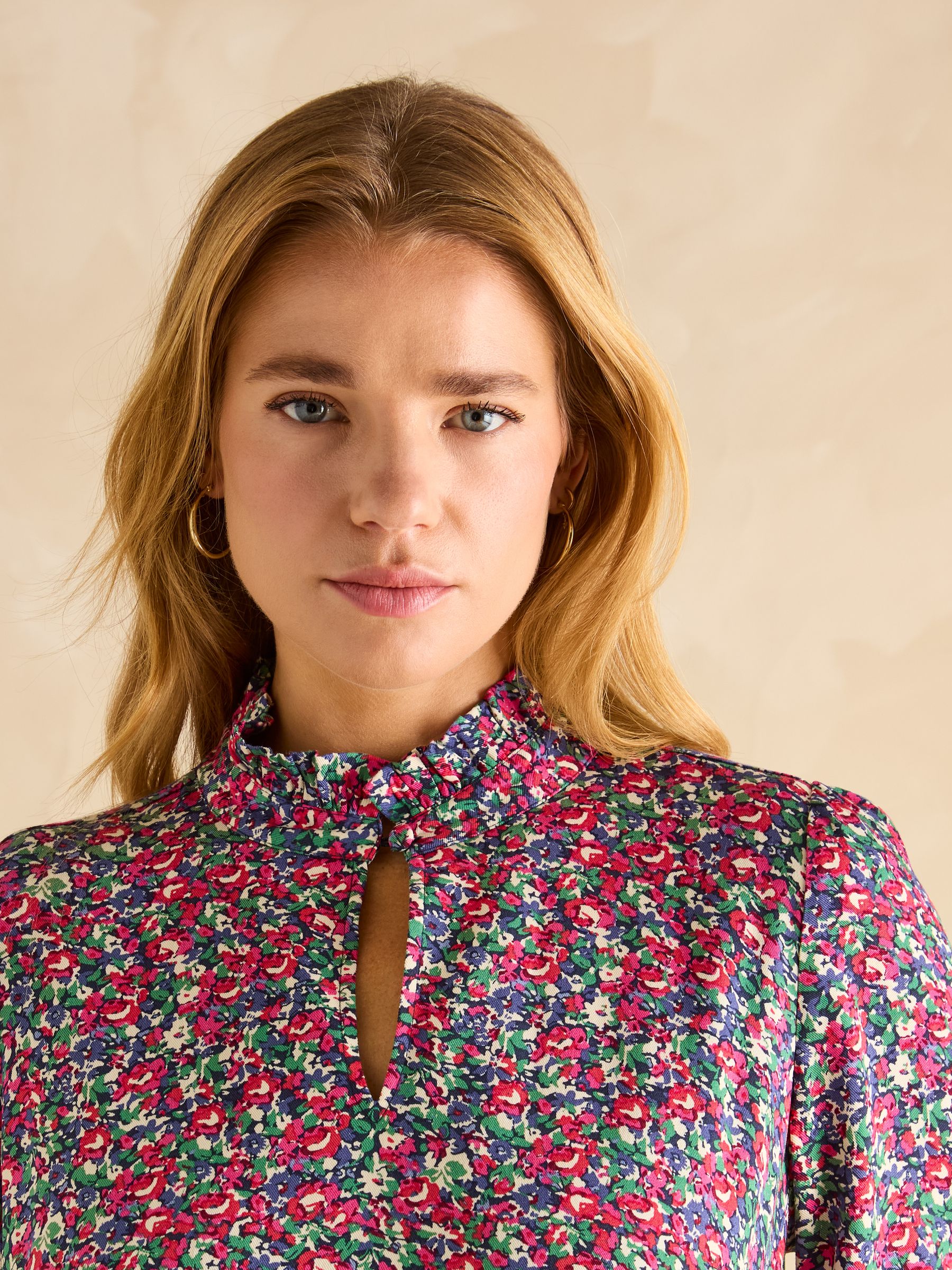 Petunia Floral Frill Neck Dress - Image 3 of 5