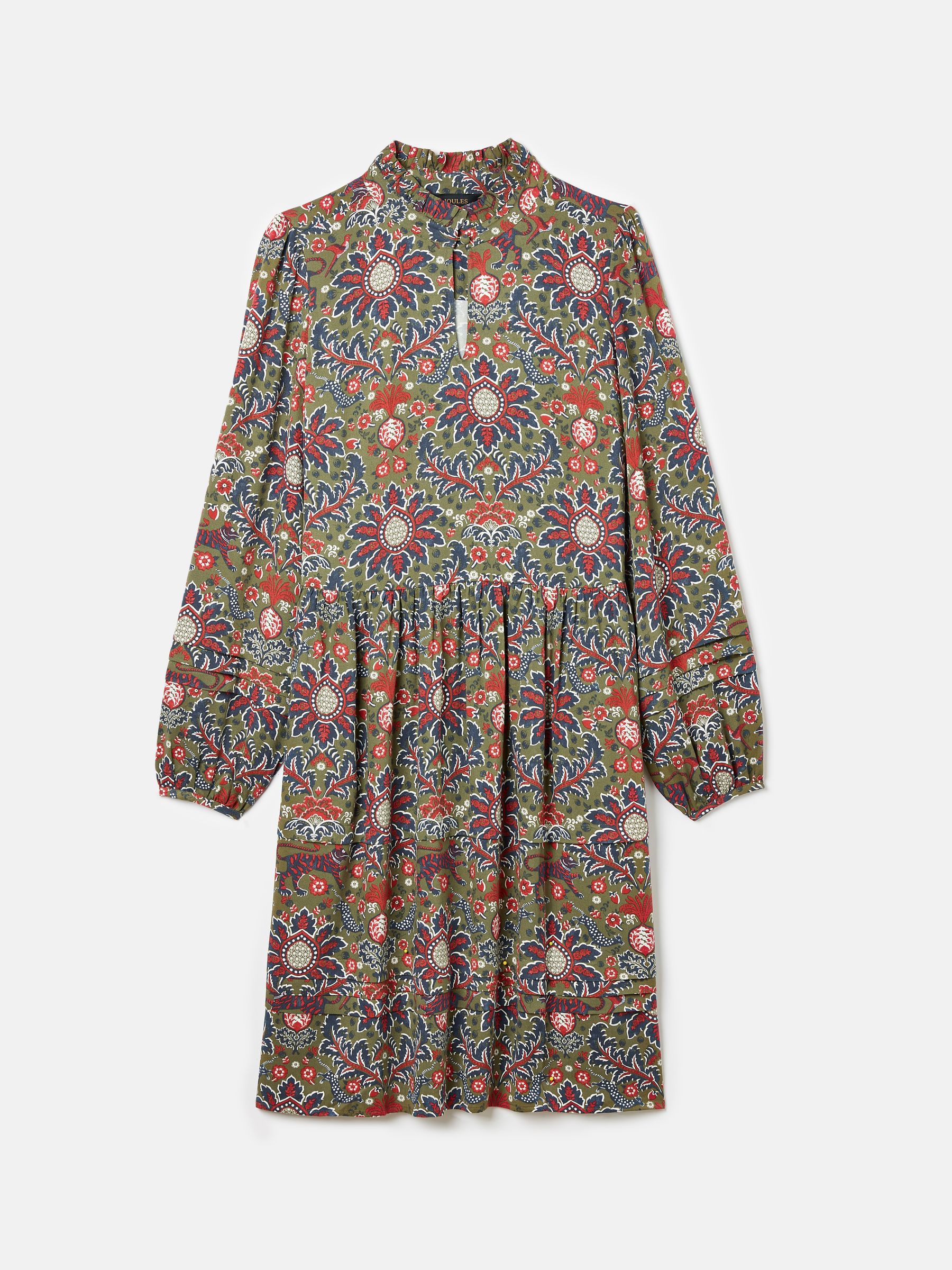 Petunia Khaki Green Frill Neck Dress - Image 8 of 8