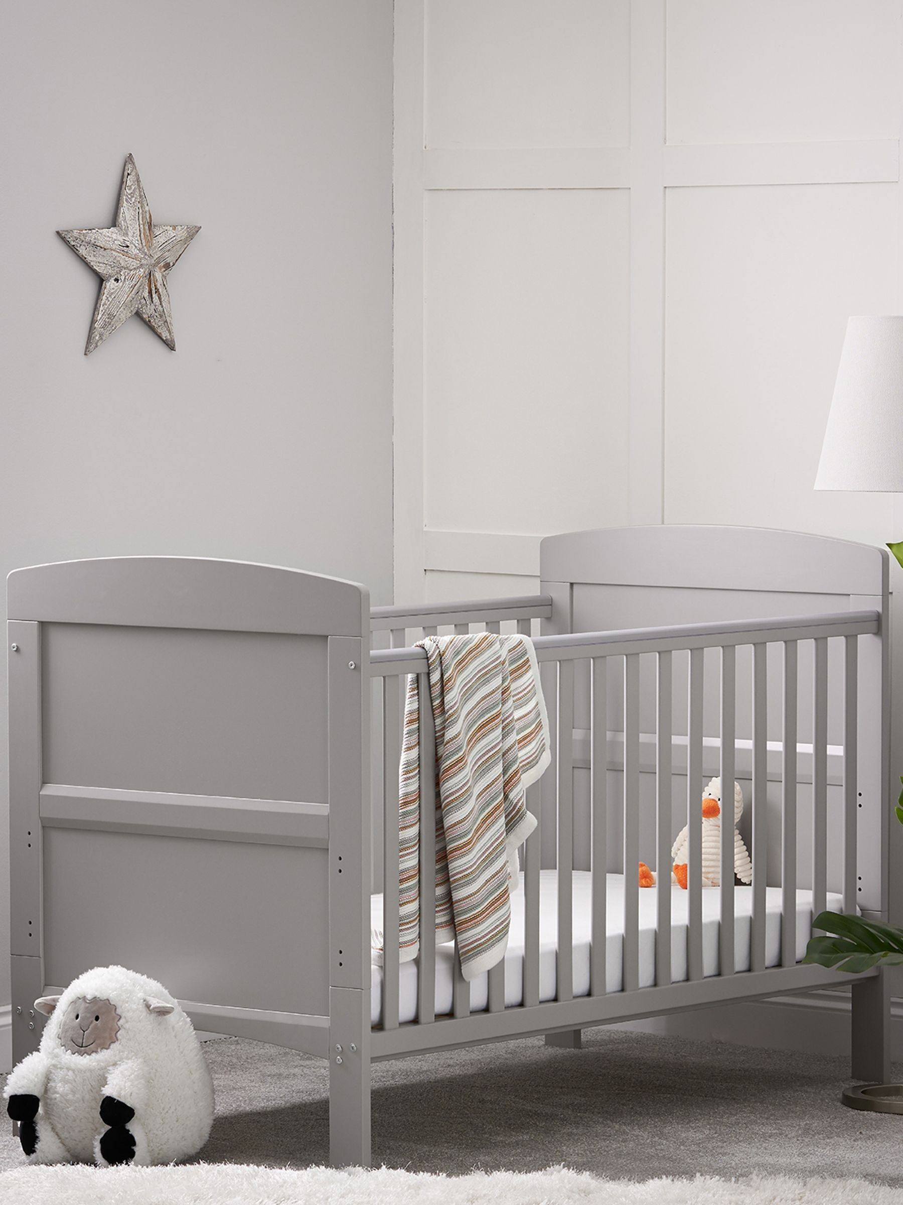Obaby Grace Warm Grey Cot Bed - Image 1 of 7