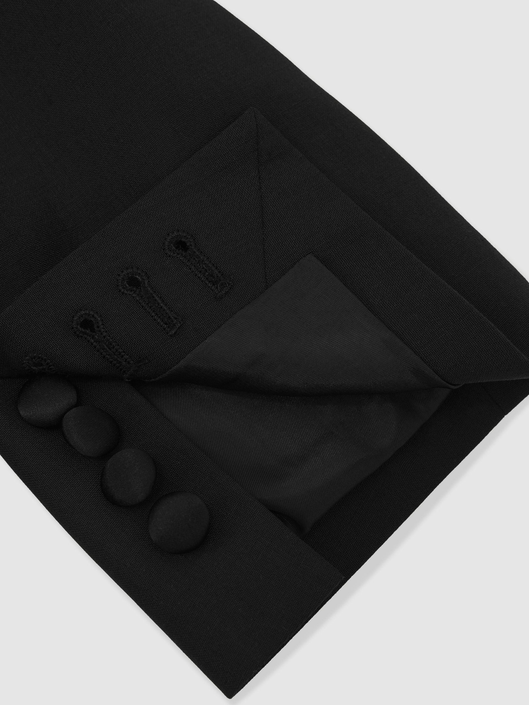 Tailored Fit Double-Breasted Tuxedo Jacket in Black - Image 11 of 11