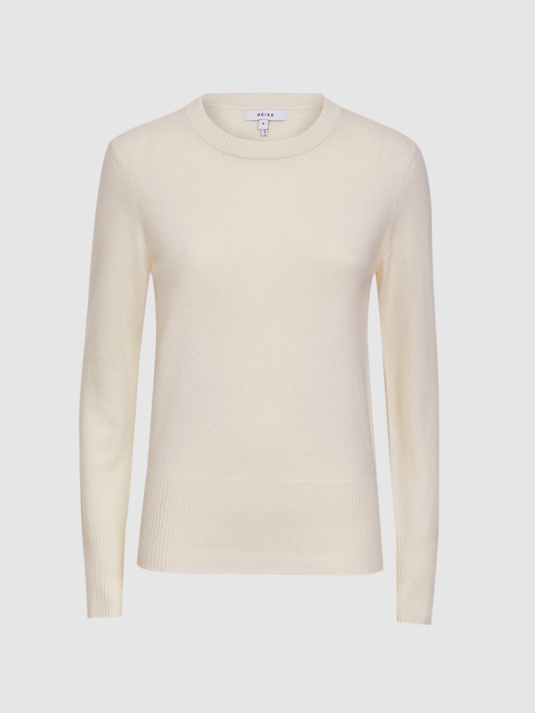 Wool Blend Crew Neck Jumper in Ivory - Image 2 of 9 Wool Blend Crew Neck Jumper in Ivory - Image 2 of 9