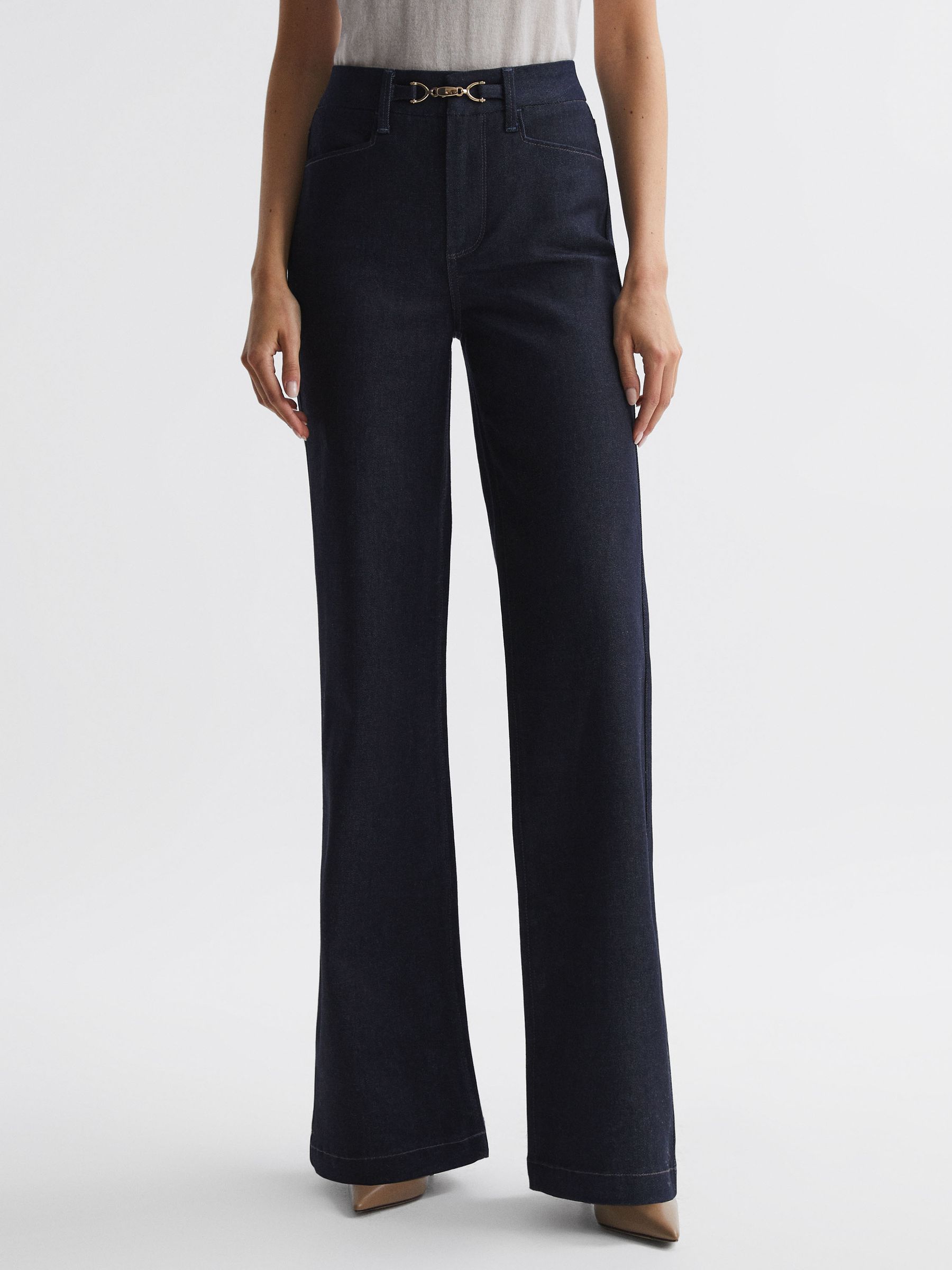 Paige High Rise Flared Jeans in Montecito - Image 3 of 6