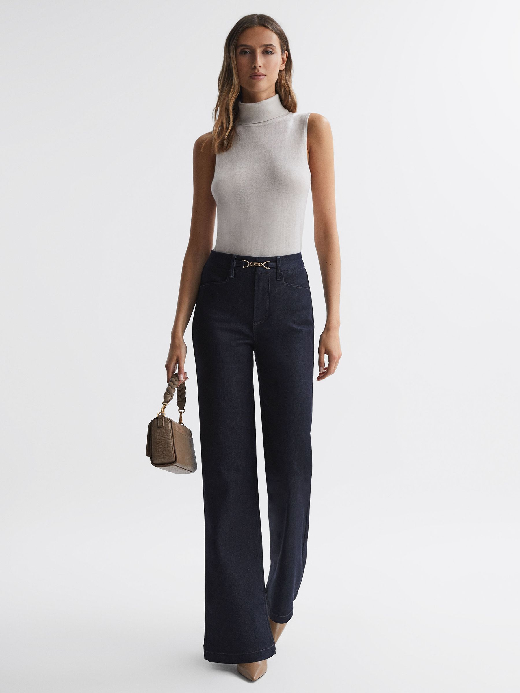 Paige High Rise Flared Jeans in Montecito - Image 4 of 6