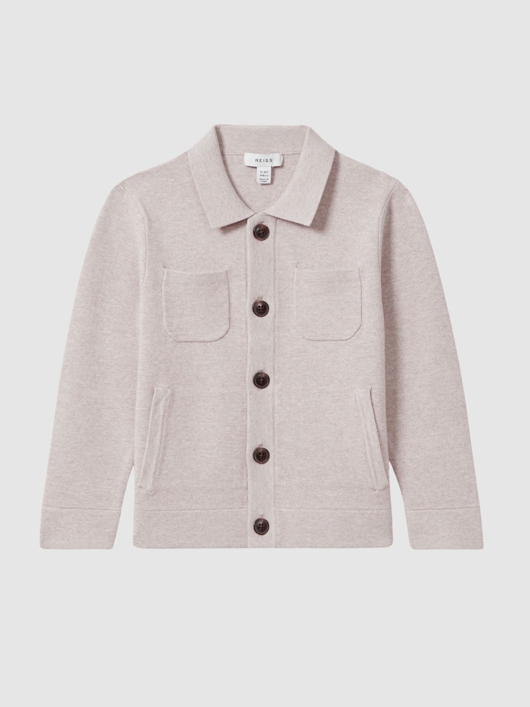 9-14 yrs Long Sleeve Button Through Cardigan in Oatmeal Melange - Image 2 of 6