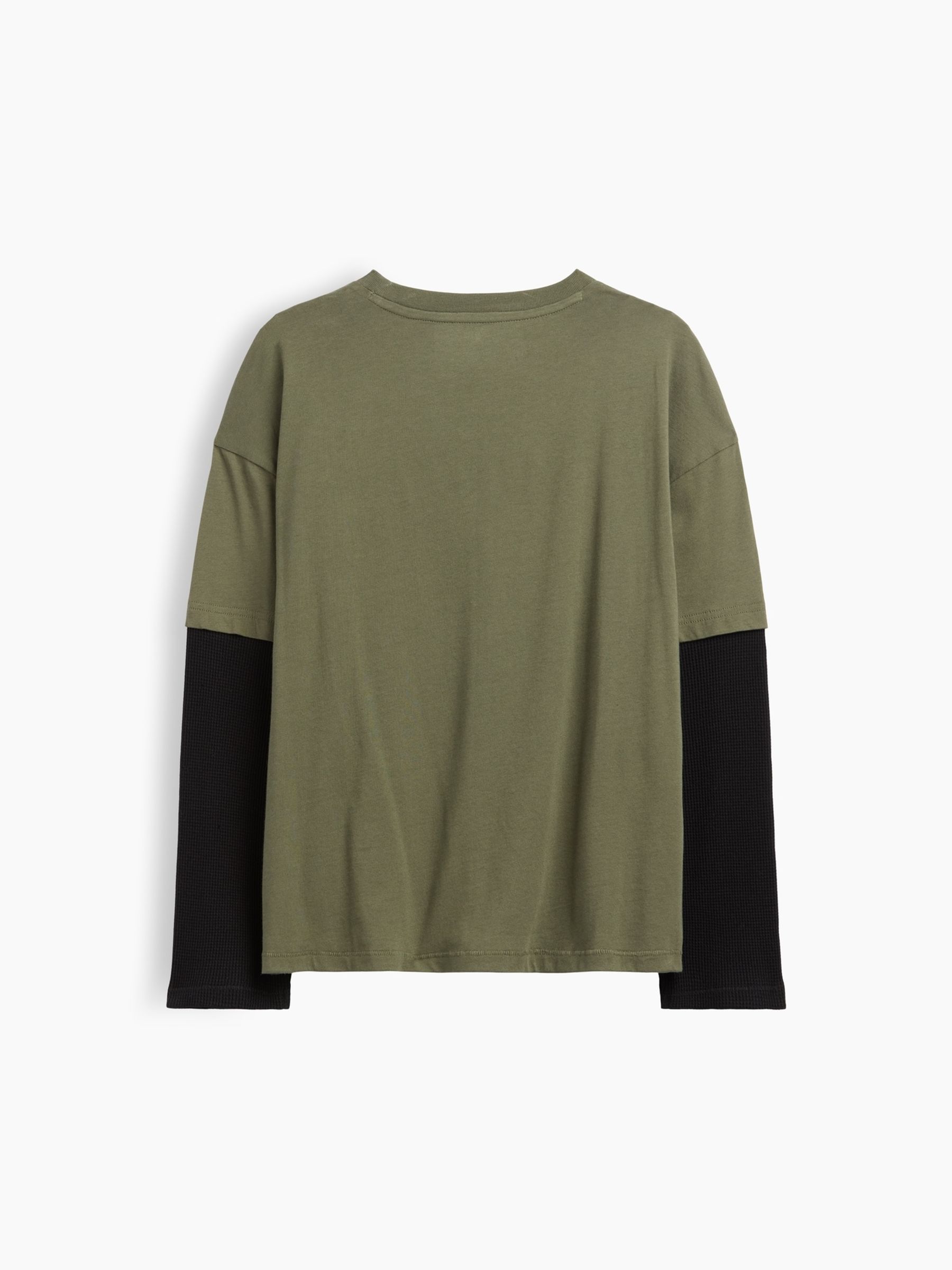 Green/Black Relaxed Graphic Long Sleeve T-Shirt - Image 2 of 3 Green/Black Relaxed Graphic Long Sleeve T-Shirt - Image 2 of 3