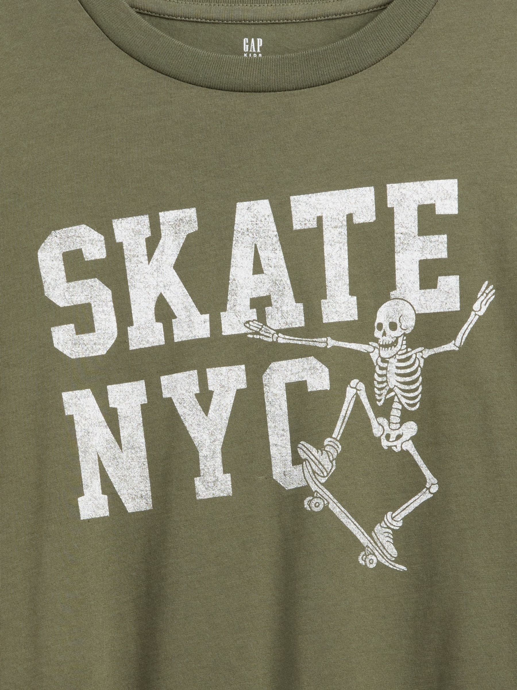 Green/Black Relaxed Graphic Long Sleeve T-Shirt - Image 3 of 3