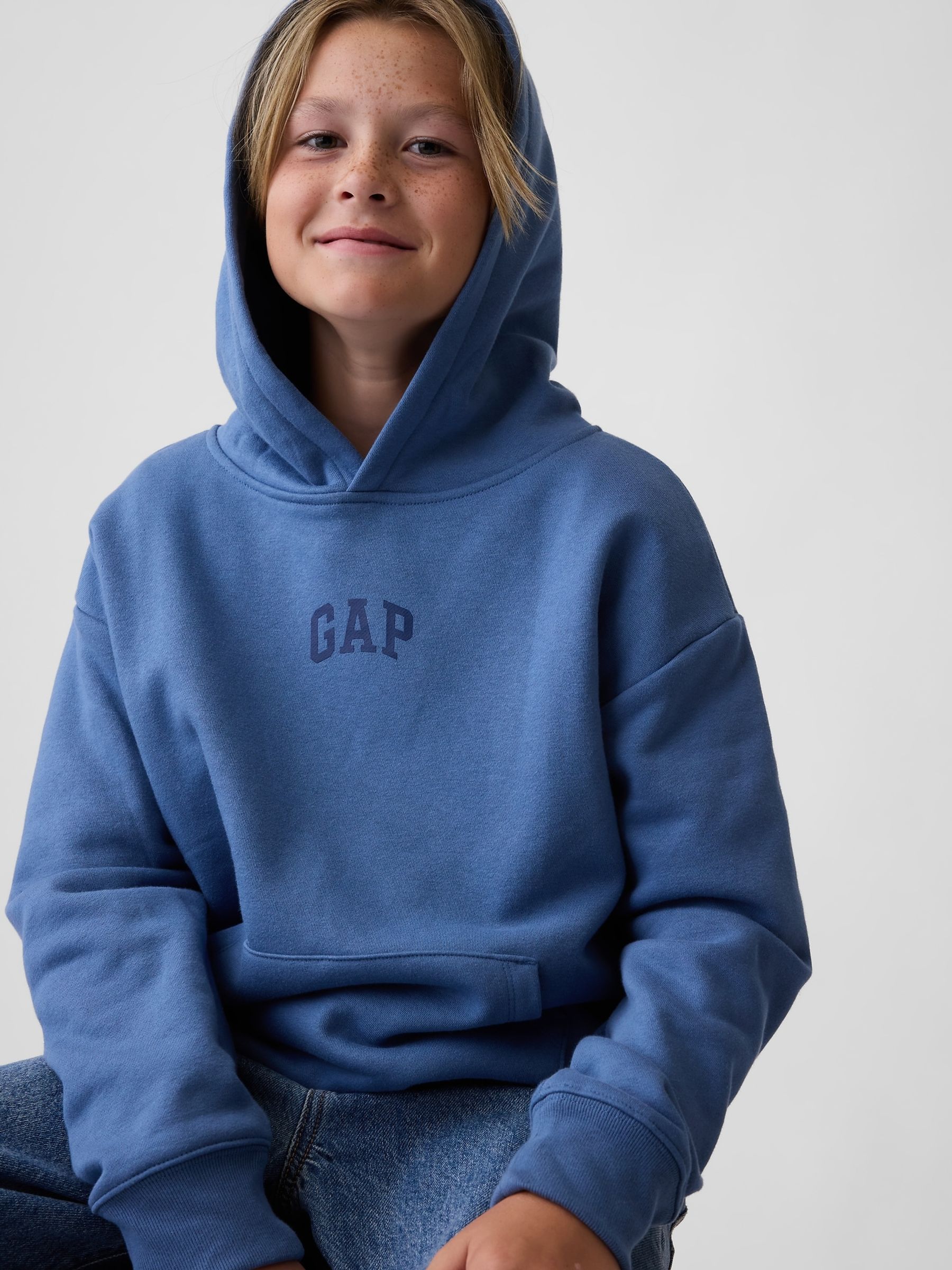 Blue Relaxed Logo Hoodie - Image 1 of 4