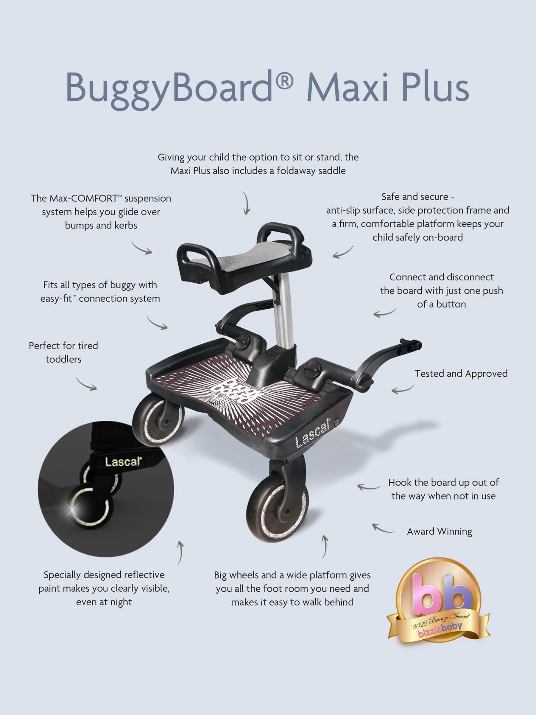 Lascal Maxi Plus Black BuggyBoard® - Image 3 of 12