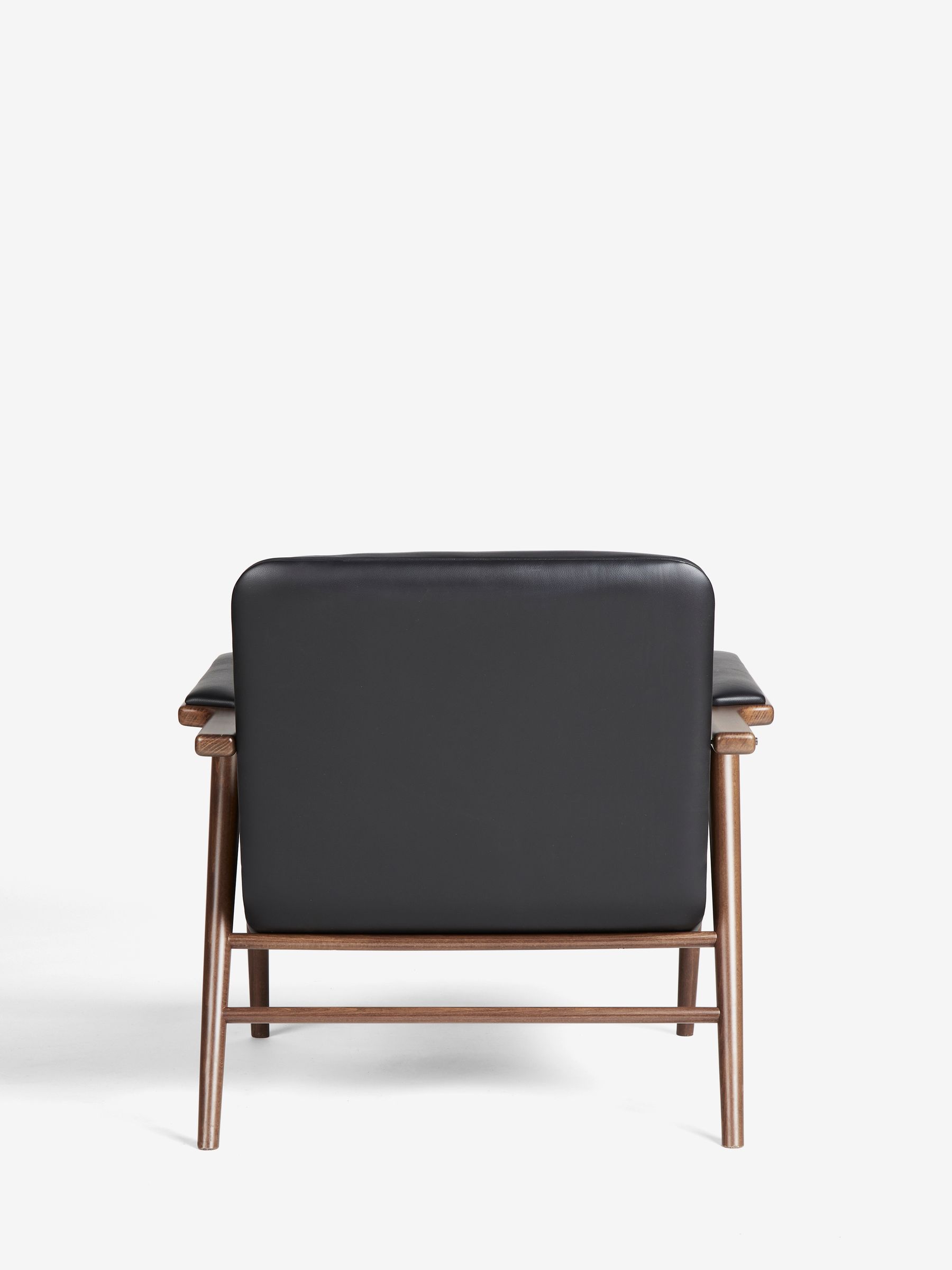 Jasper Conran London Soft Grain Leather Black Melrose Accent Chair - Image 5 of 8