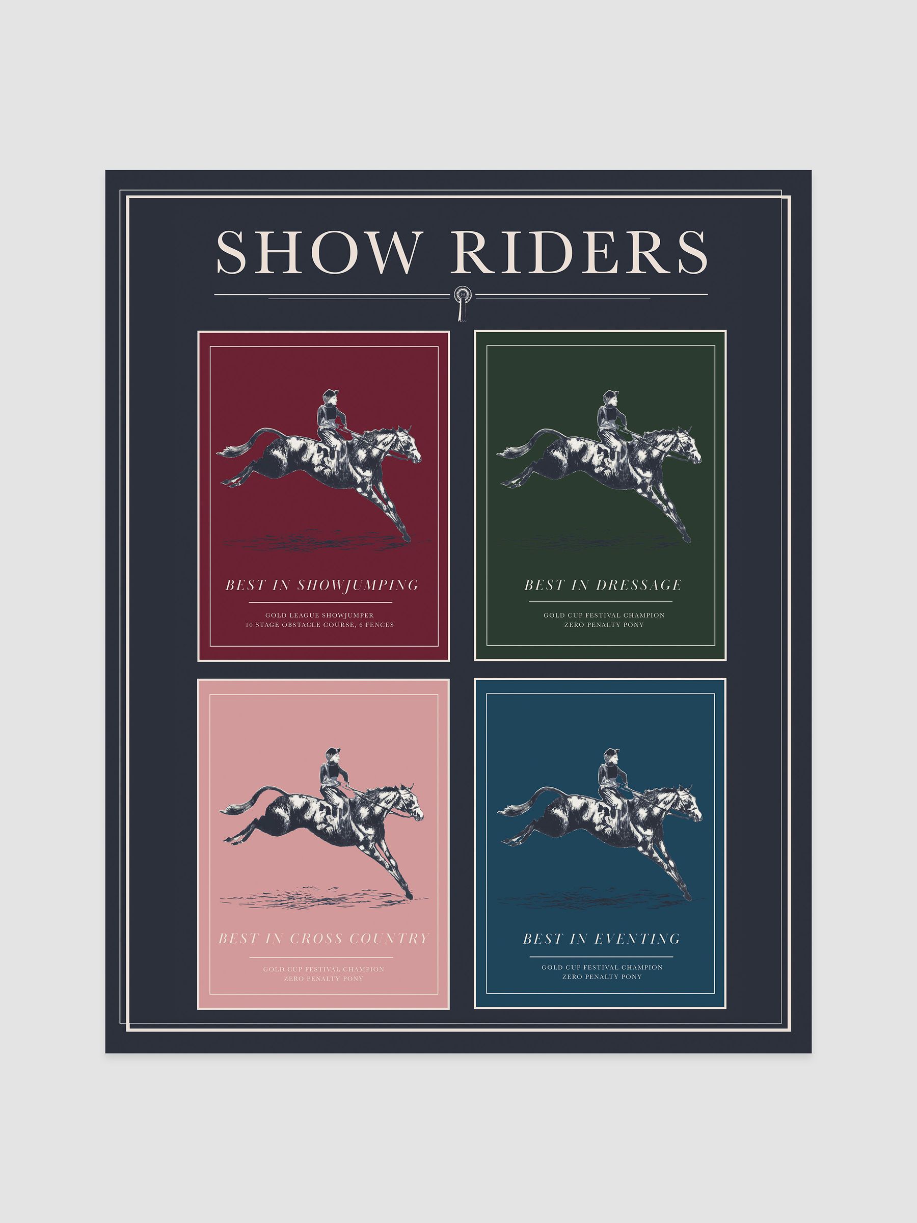 Multi Equestrian Excellence Print Wall 40 x 50cm Art - Image 1 of 2