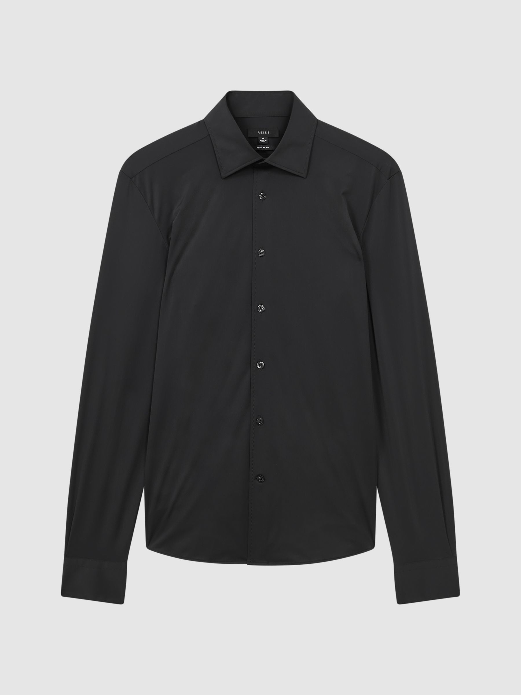 Regular Fit Travel Shirt in Black - Image 2 of 7