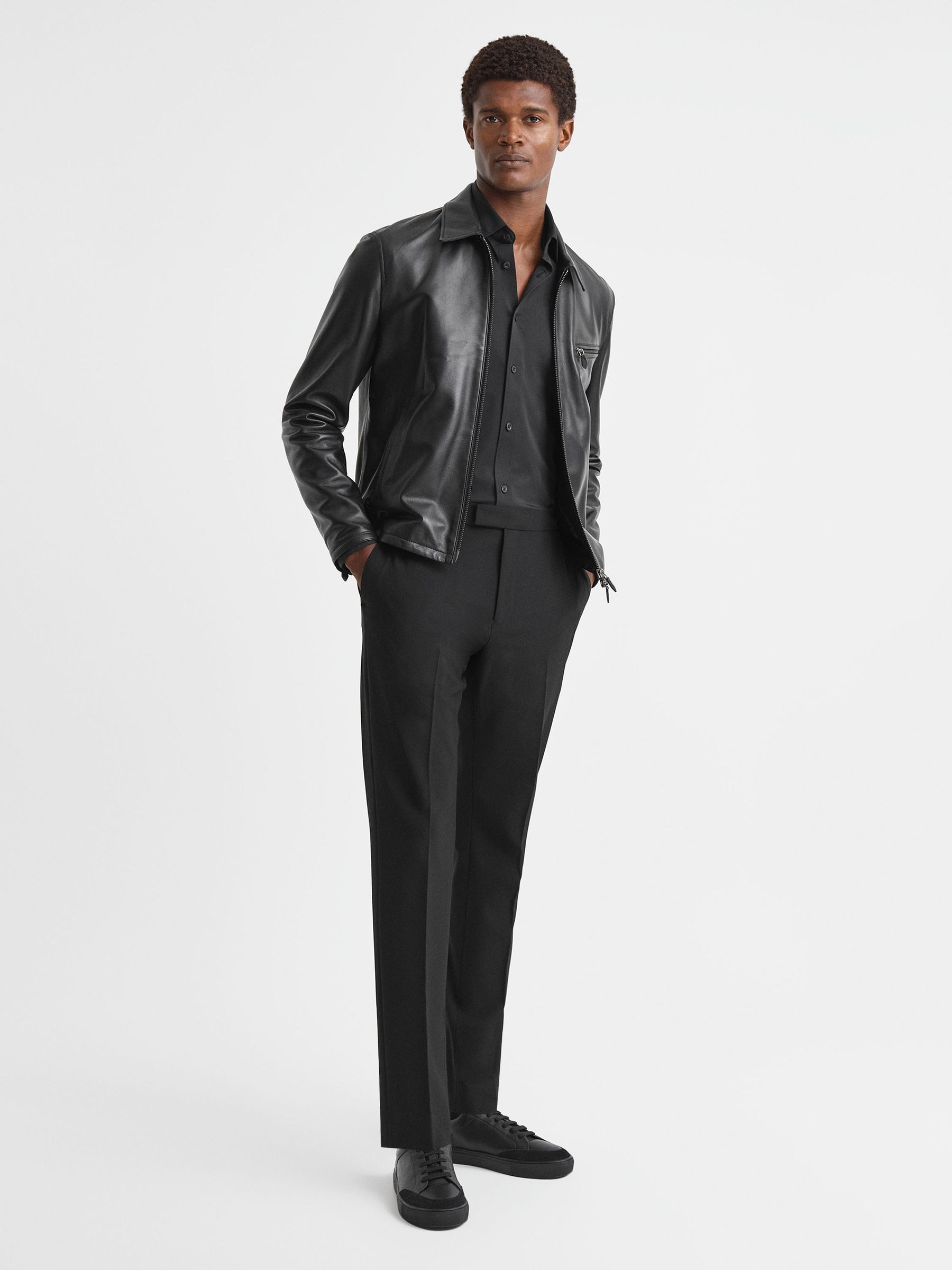 Regular Fit Travel Shirt in Black - Image 6 of 7